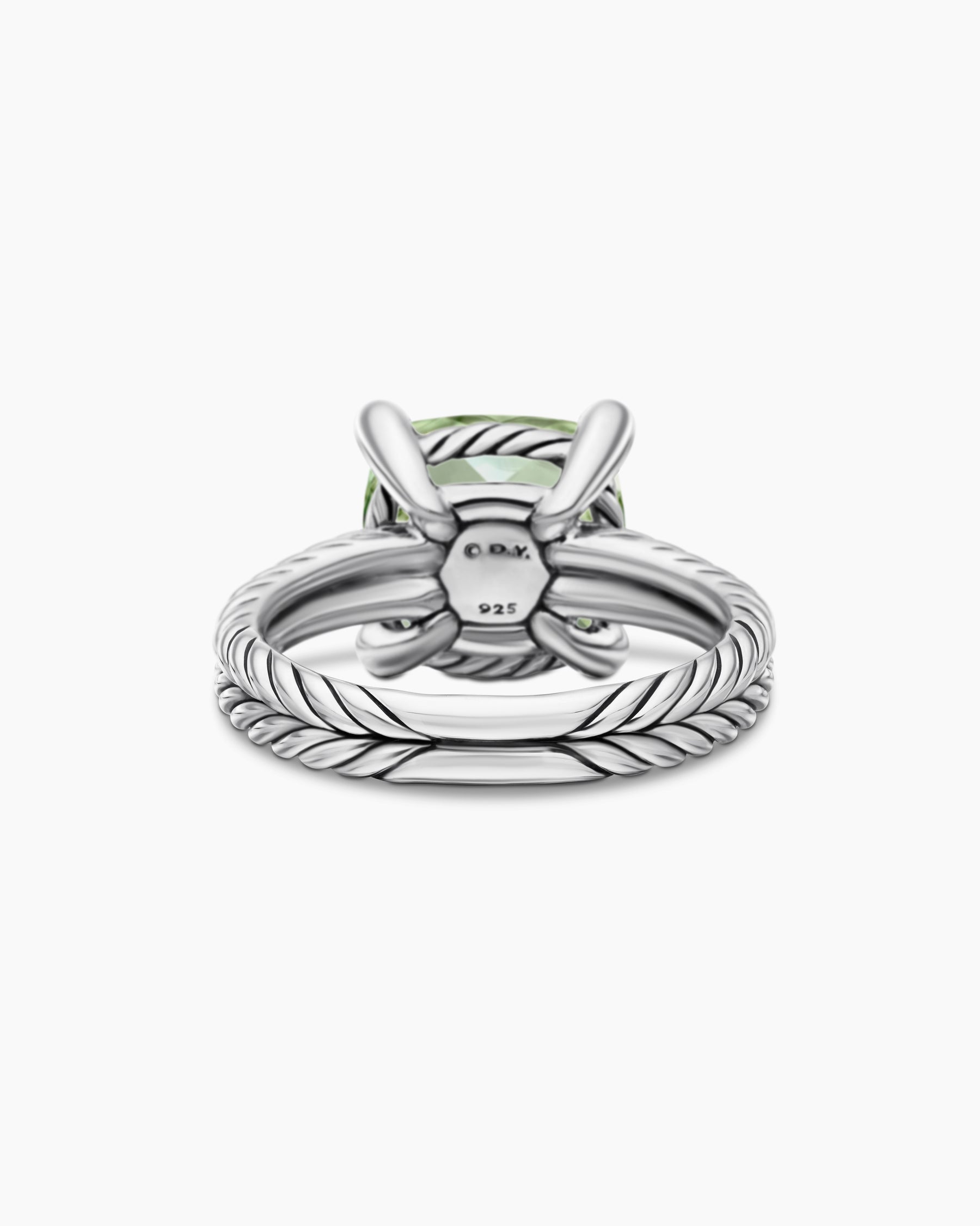 Chatelaine Ring in Sterling Silver with Prasiolite and Diamonds, 11mm - Image 6