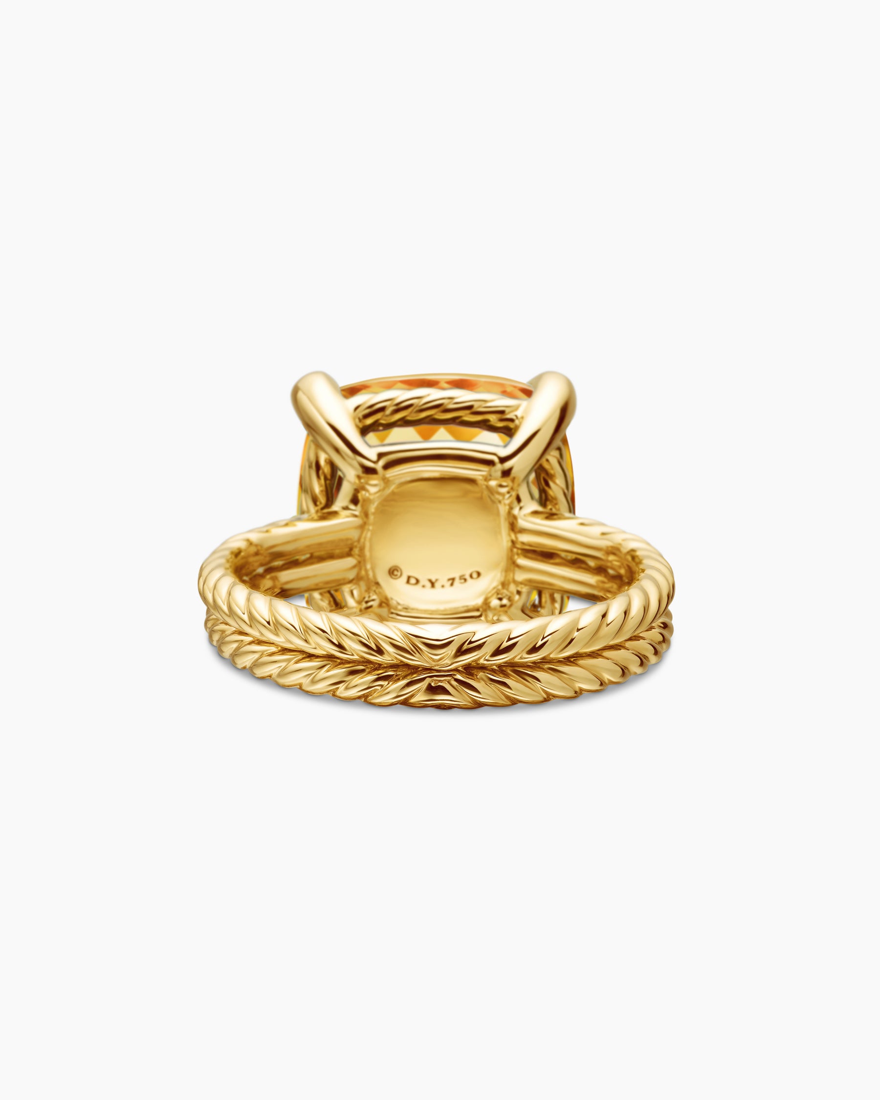 Chatelaine Ring in 18K Yellow Gold with Citrine and Diamonds, 14mm - Image 6