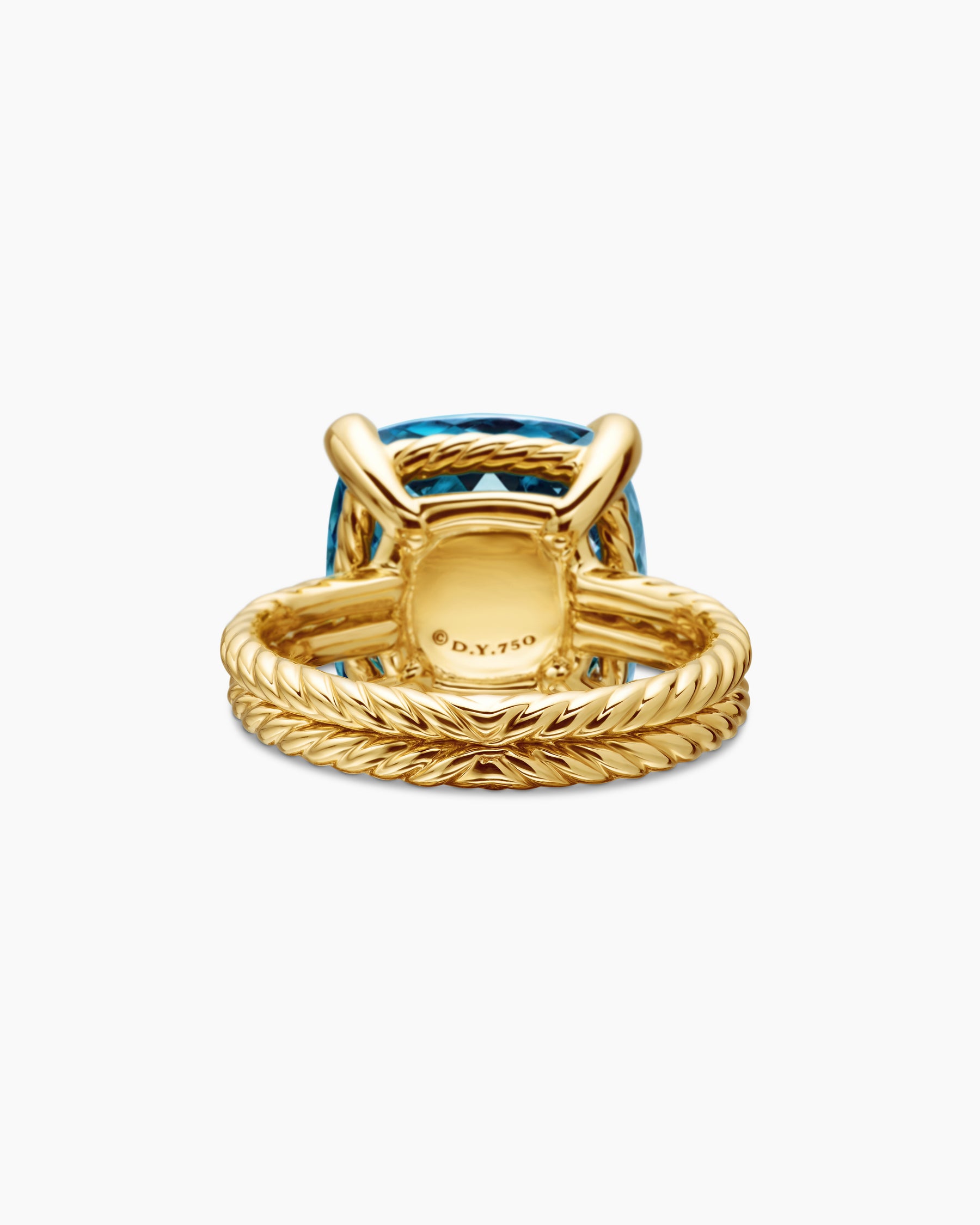 Chatelaine Ring in 18K Yellow Gold with Hampton Blue Topaz and Diamonds, 14mm - Image 6