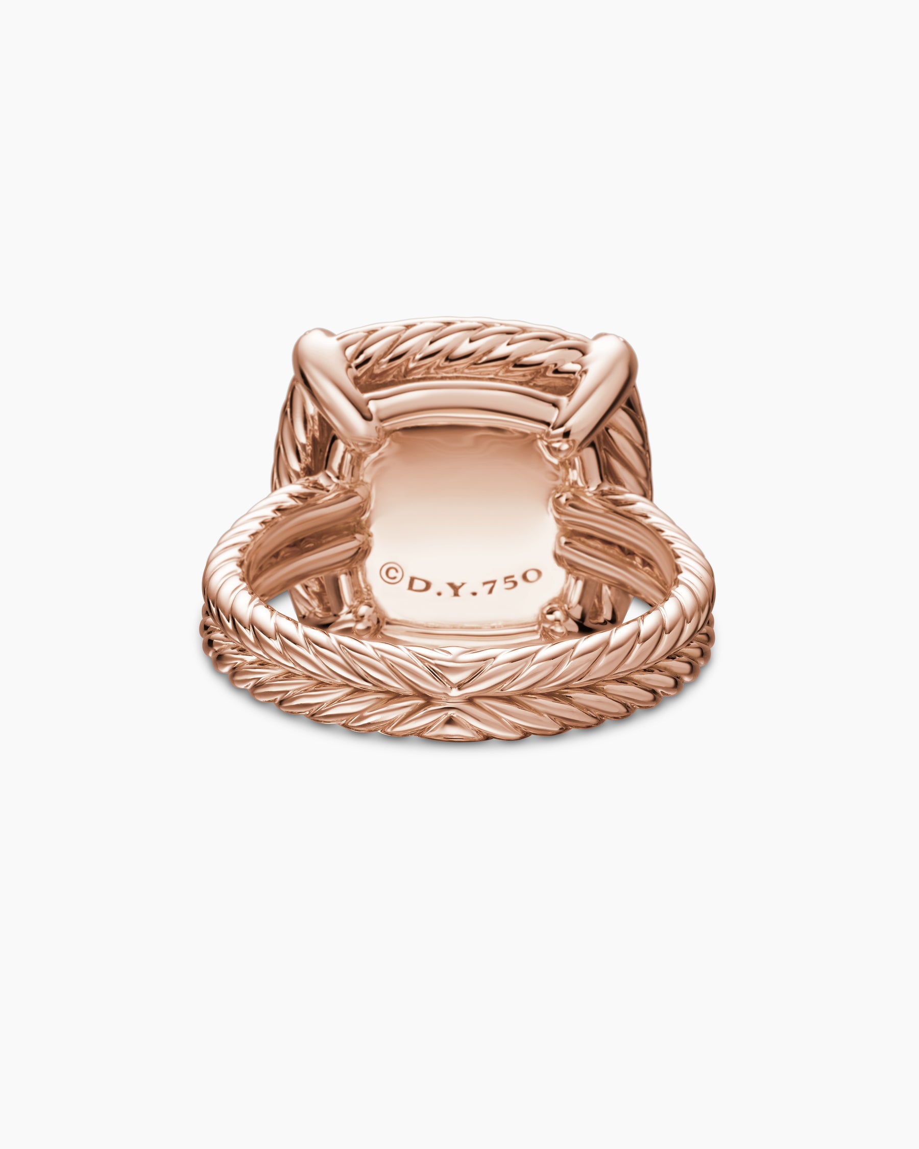 Chatelaine Pavé Bezel Ring in 18K Rose Gold with Morganite and Diamonds, 14mm - Image 6