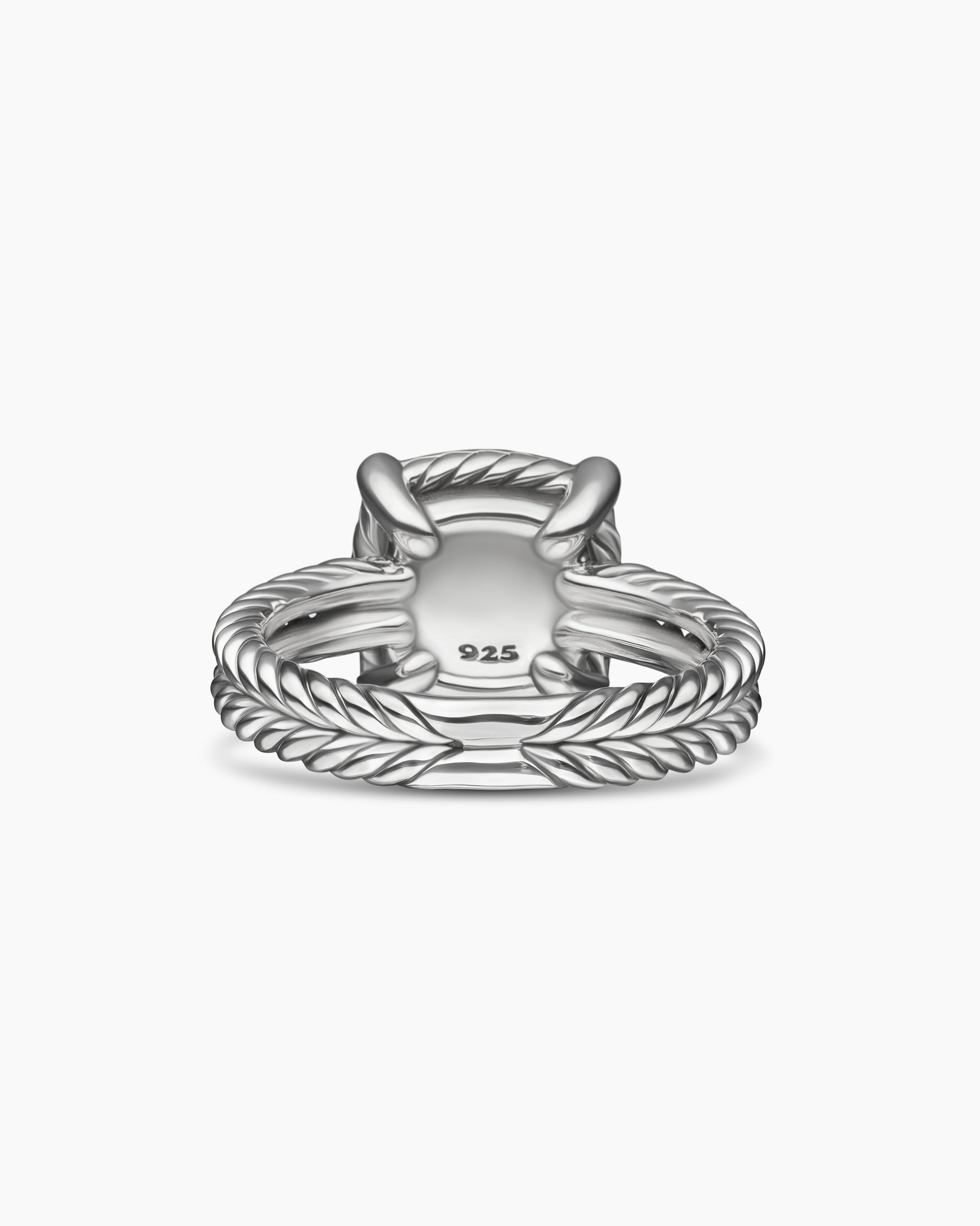 Chatelaine Pavé Bezel Ring in Sterling Silver with Black Onyx and Diamonds, 9mm - Image 6