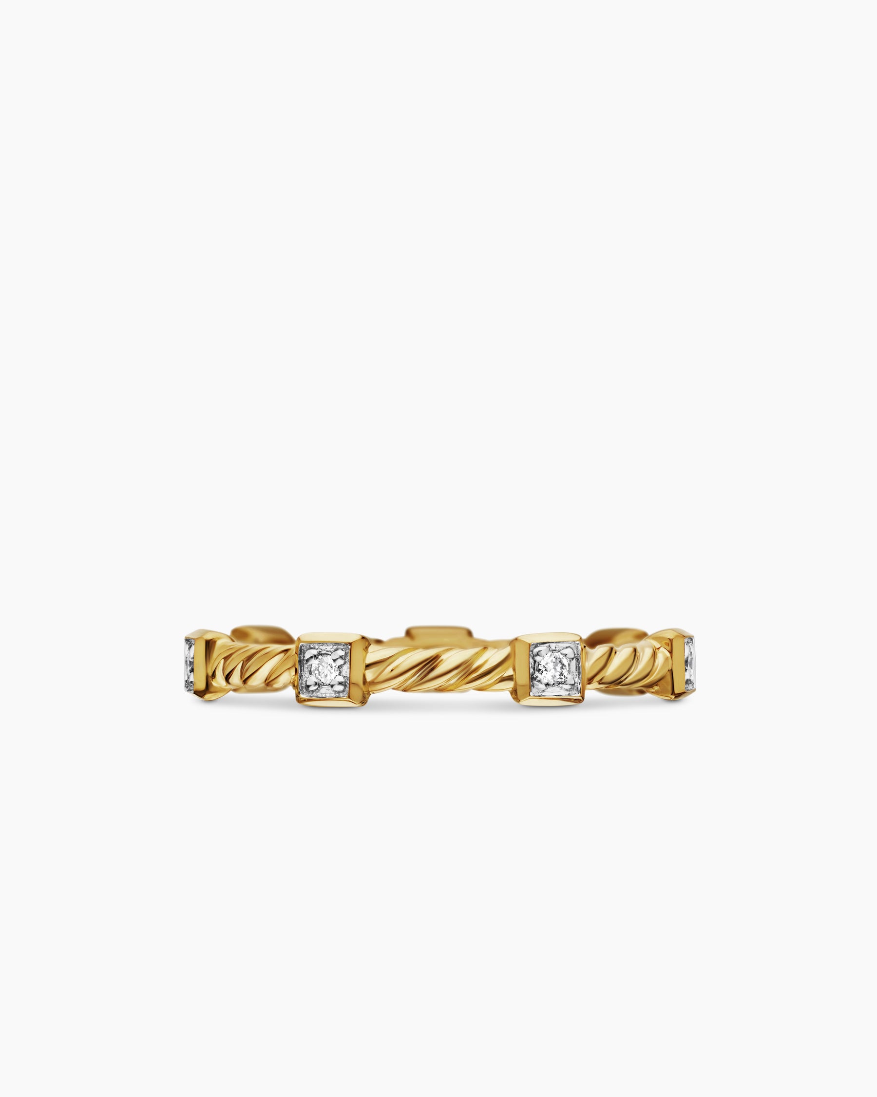 Cable Collectibles Stations Stack Ring in 18K Yellow Gold with Diamonds, 2mm - Image 4