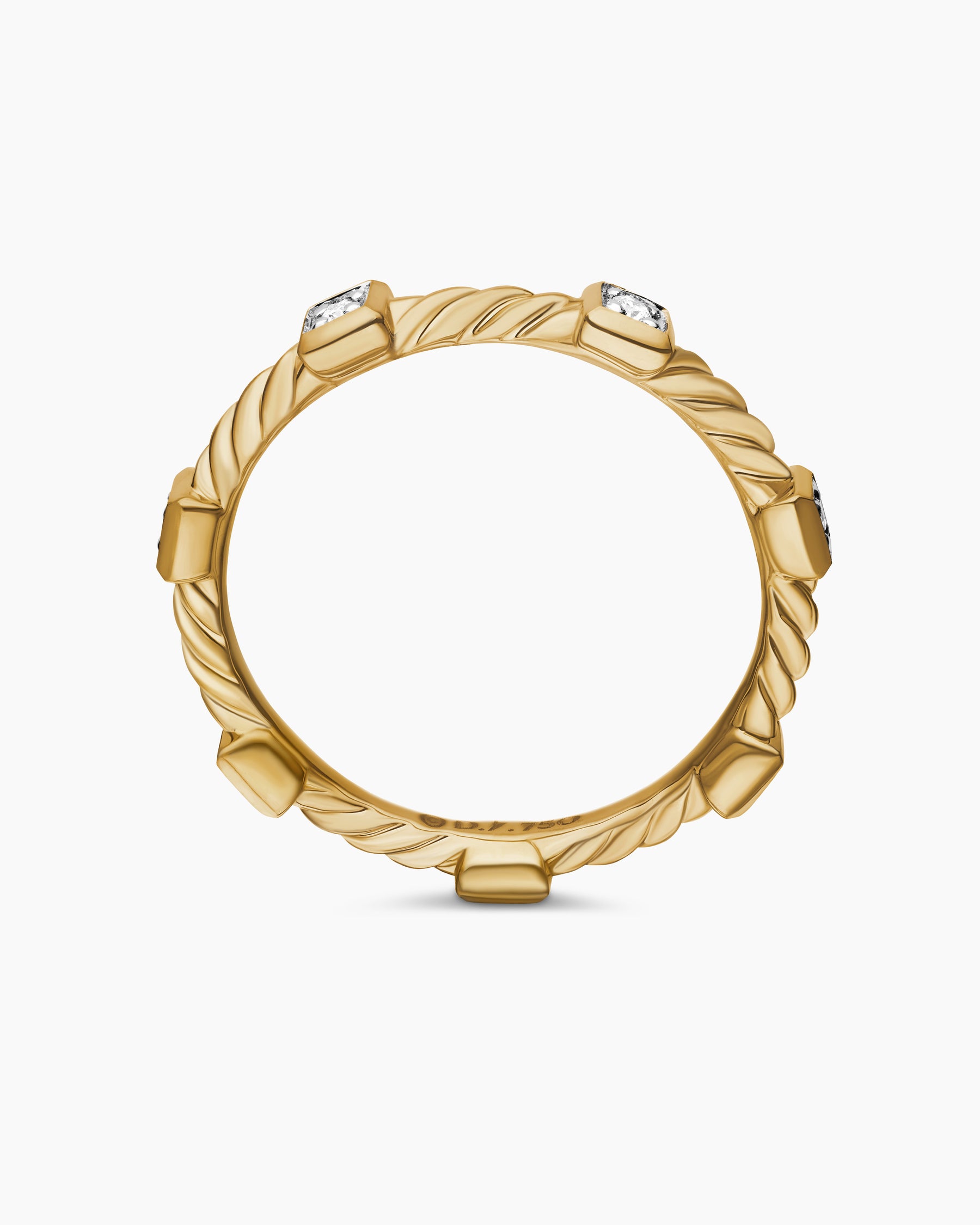 Cable Collectibles Stations Stack Ring in 18K Yellow Gold with Diamonds, 2mm - Image 5