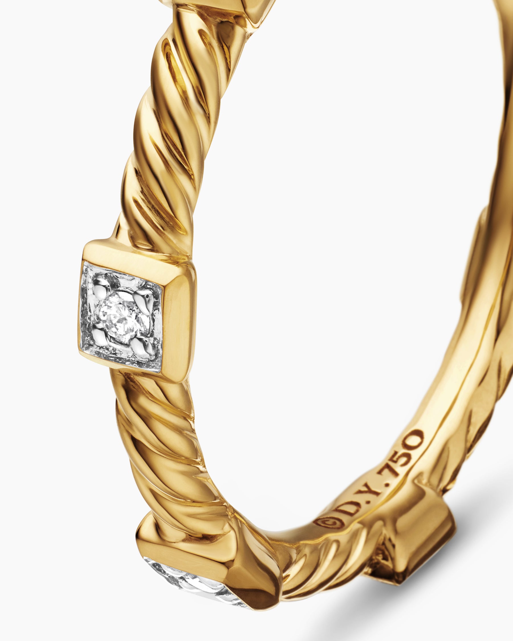Cable Collectibles Stations Stack Ring in 18K Yellow Gold with Diamonds, 2mm - Image 6