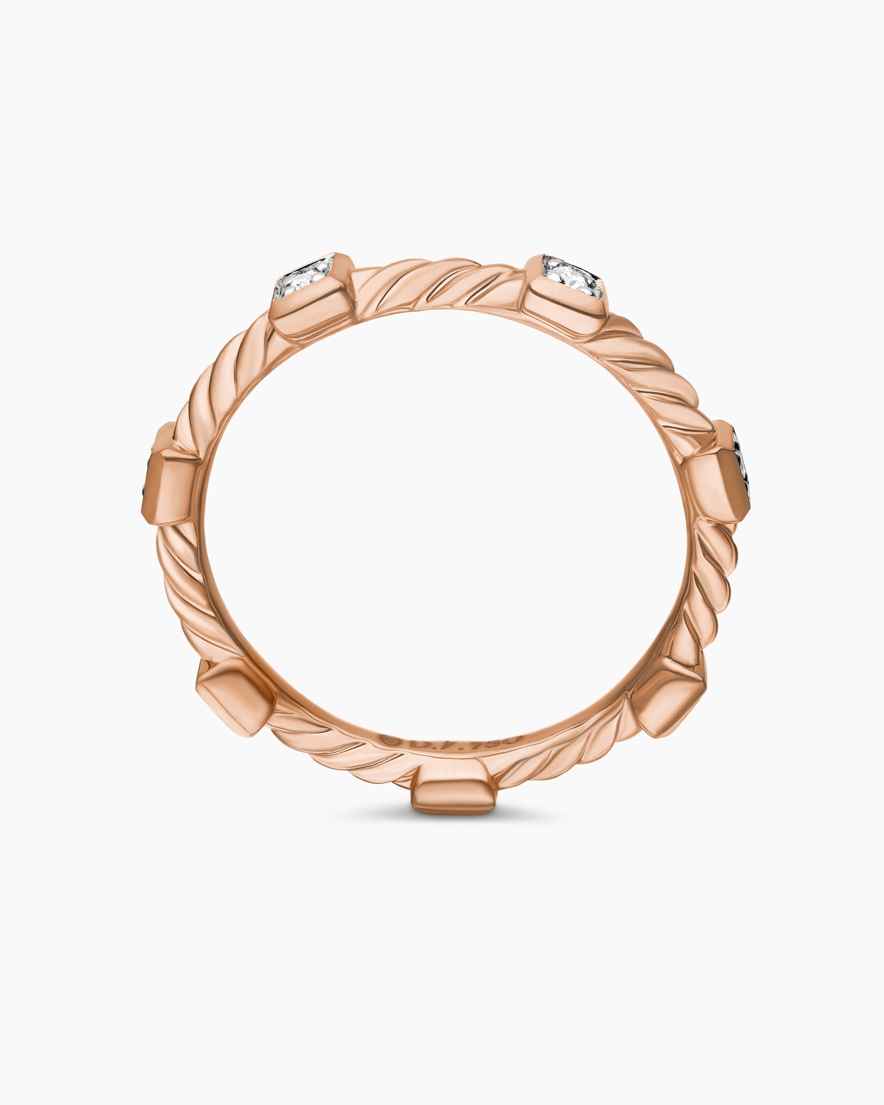 Cable Collectibles Stations Stack Ring in 18K Rose Gold with Diamonds, 2mm - Image 5