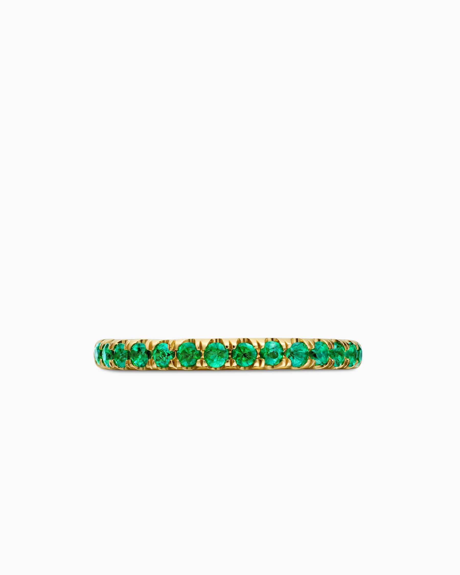 Cable Collectibles Stack Ring in 18K Yellow Gold with Pavé Emeralds, 2mm - Image 4