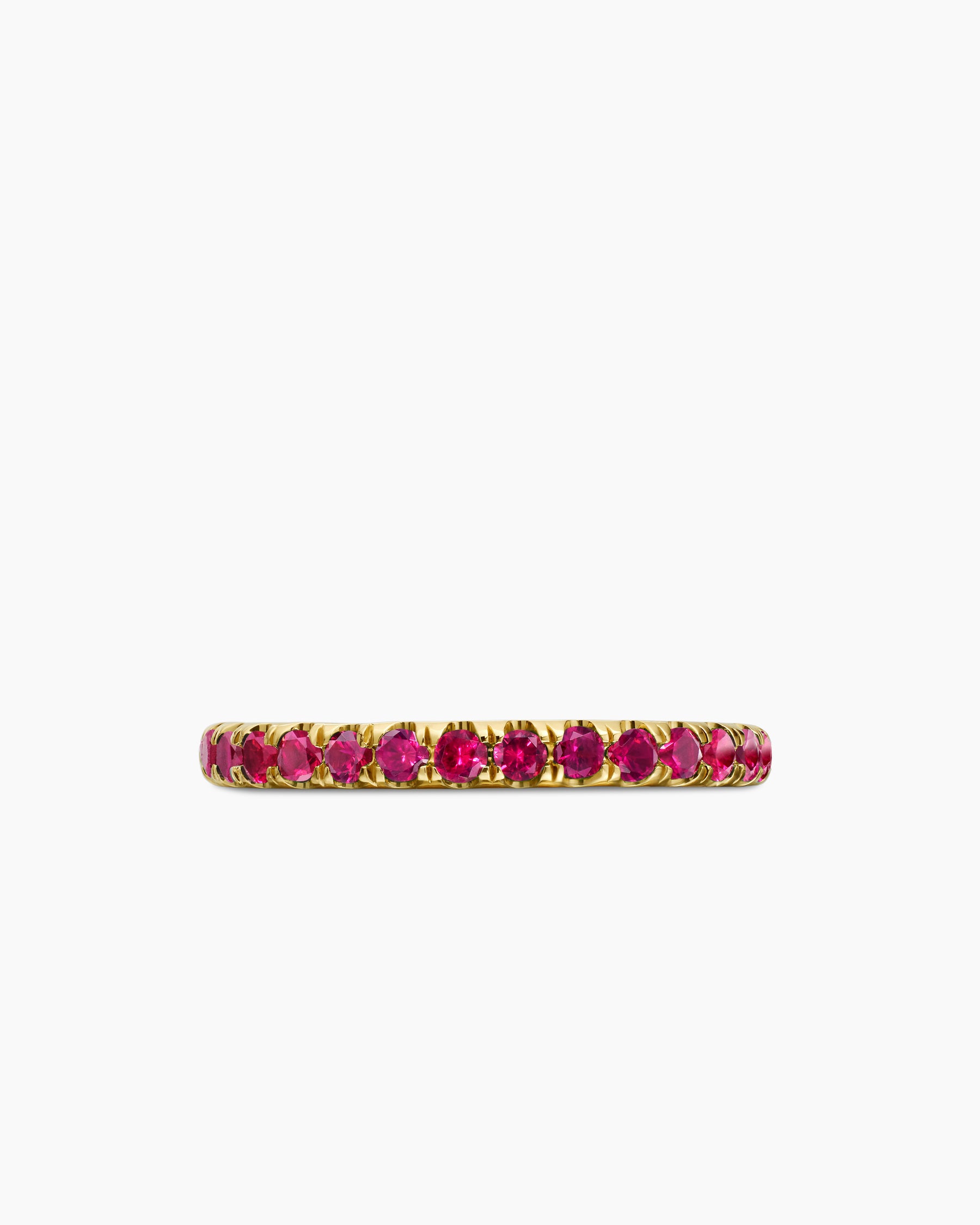 Cable Collectibles Stack Ring in 18K Yellow Gold with Pavé Rubies, 2mm - Image 4