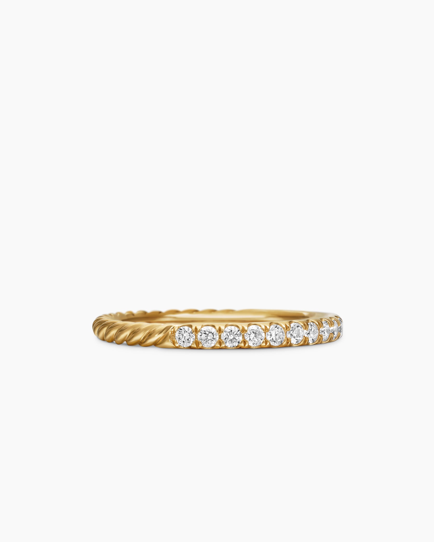 Cable Collectibles Stack Ring in 18K Yellow Gold with Diamonds, 2mm