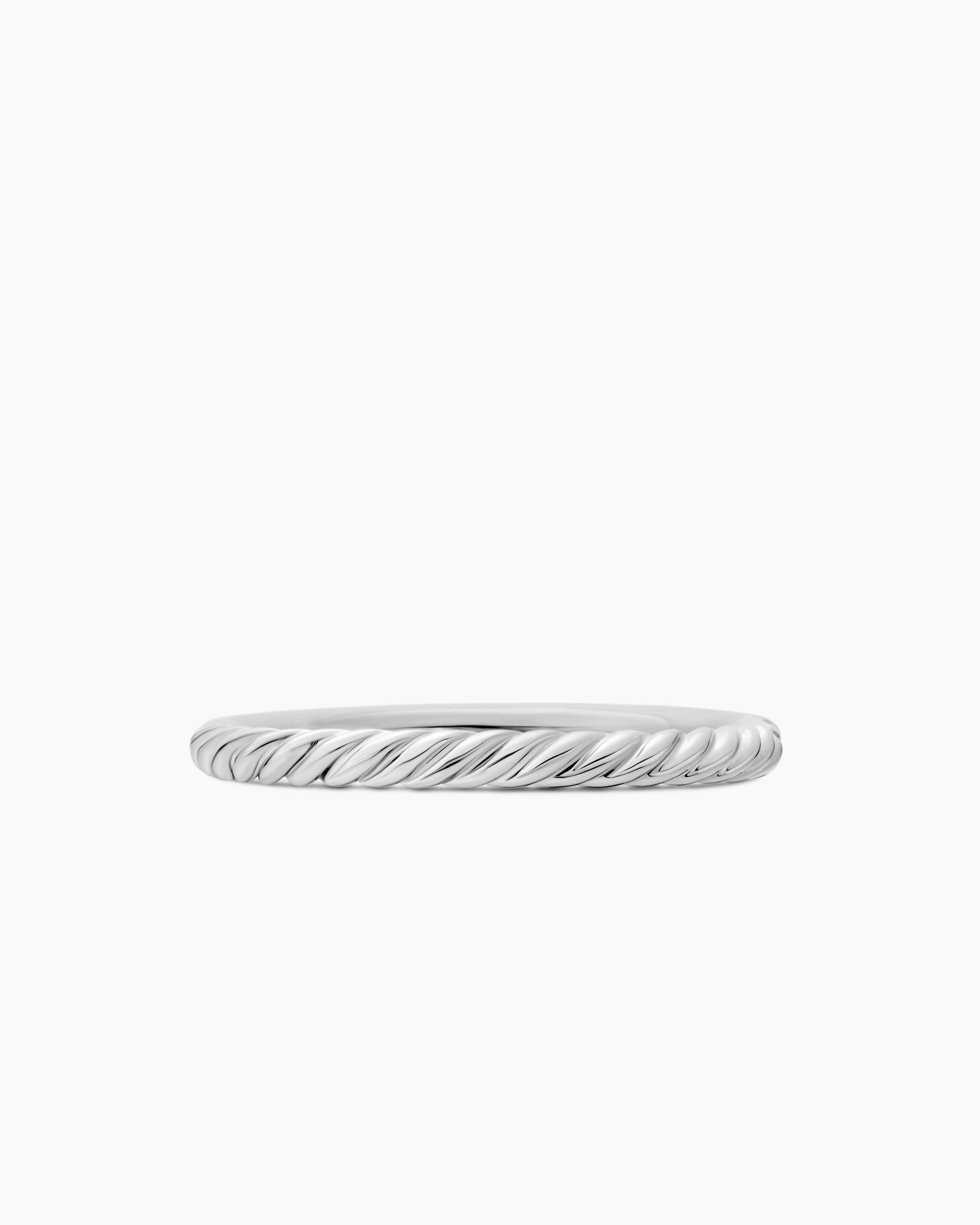 Cable Collectibles Stack Ring in 18K White Gold with Diamonds, 2mm - Image 5