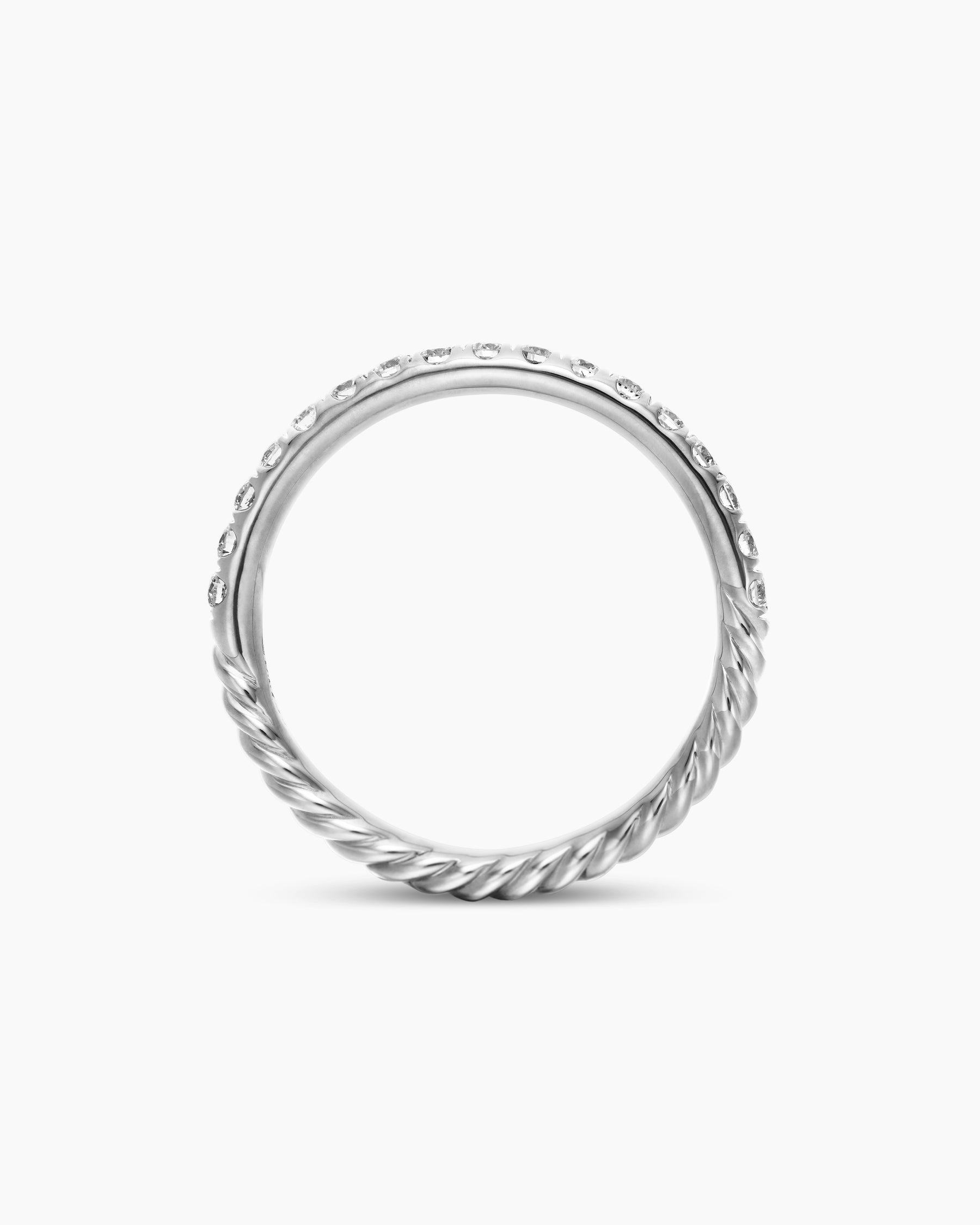 Cable Collectibles Stack Ring in 18K White Gold with Diamonds, 2mm - Image 6
