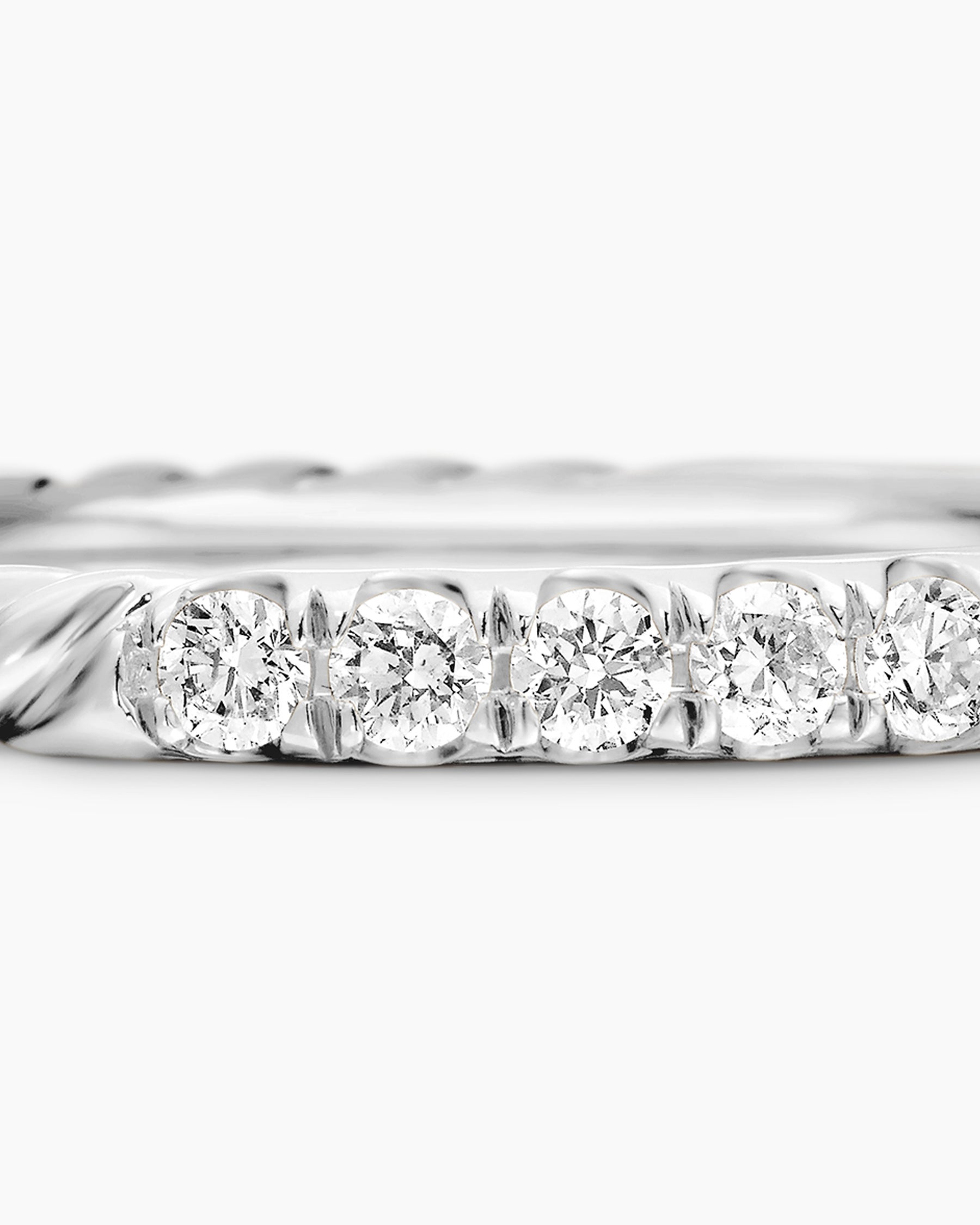 Cable Collectibles Stack Ring in 18K White Gold with Diamonds, 2mm - Image 7