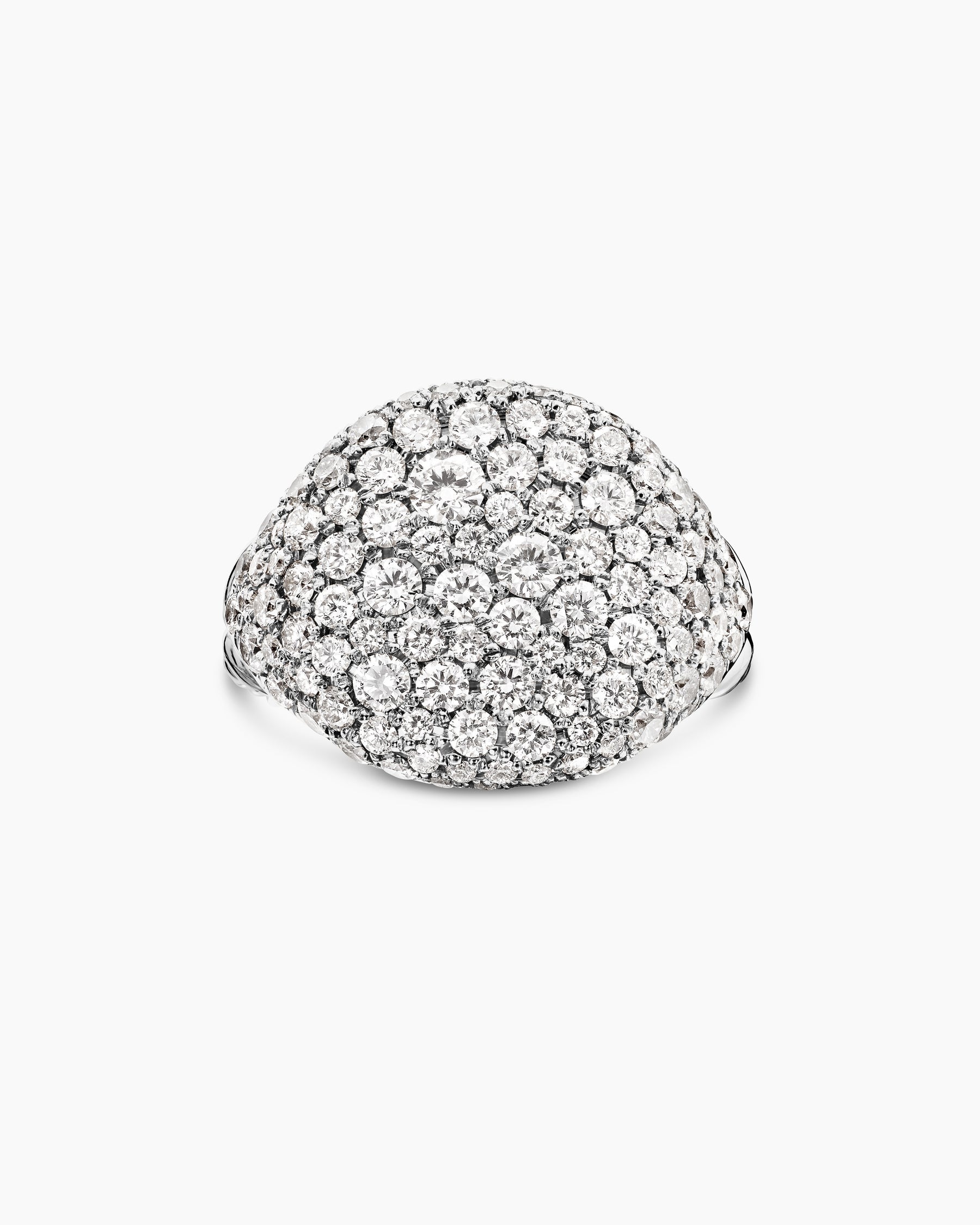 Pavé Pinky Ring in 18K White Gold with Diamonds, 13mm - Image 4