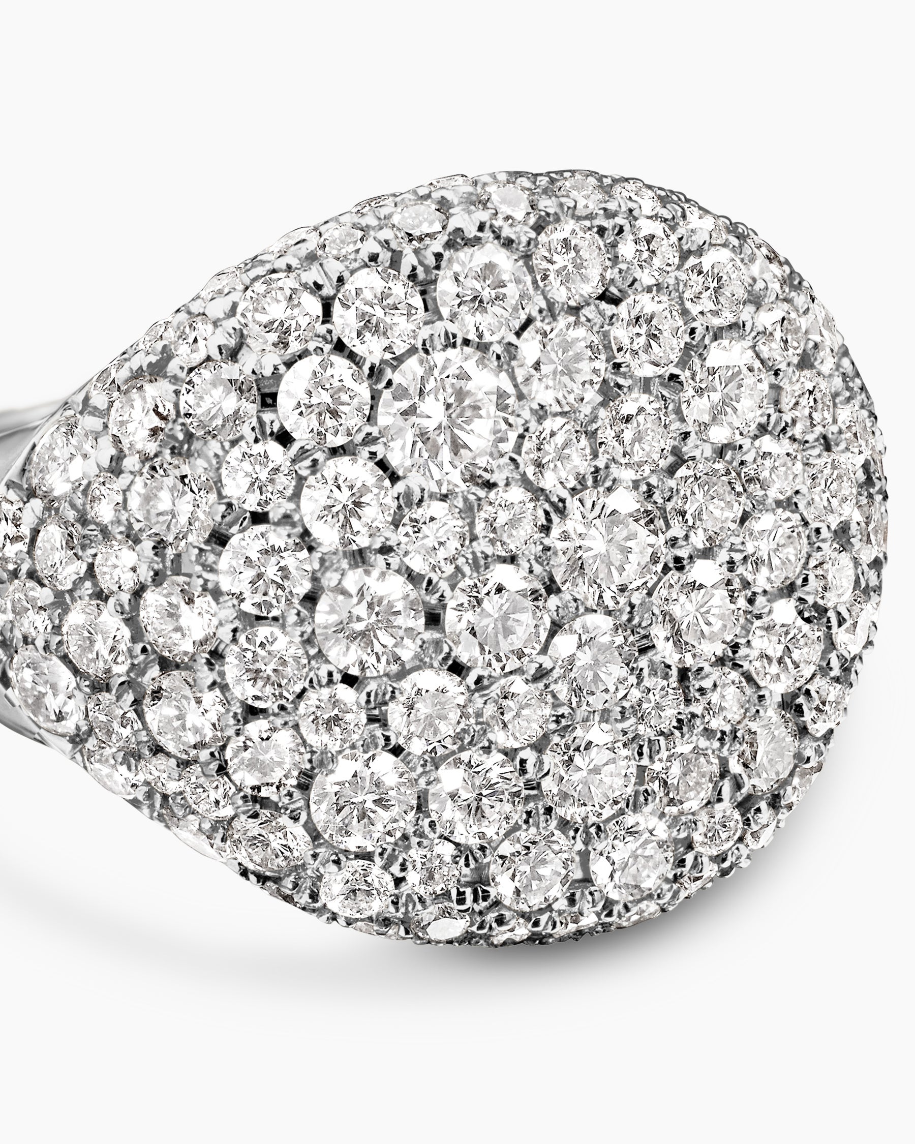 Pavé Pinky Ring in 18K White Gold with Diamonds, 13mm - Image 5