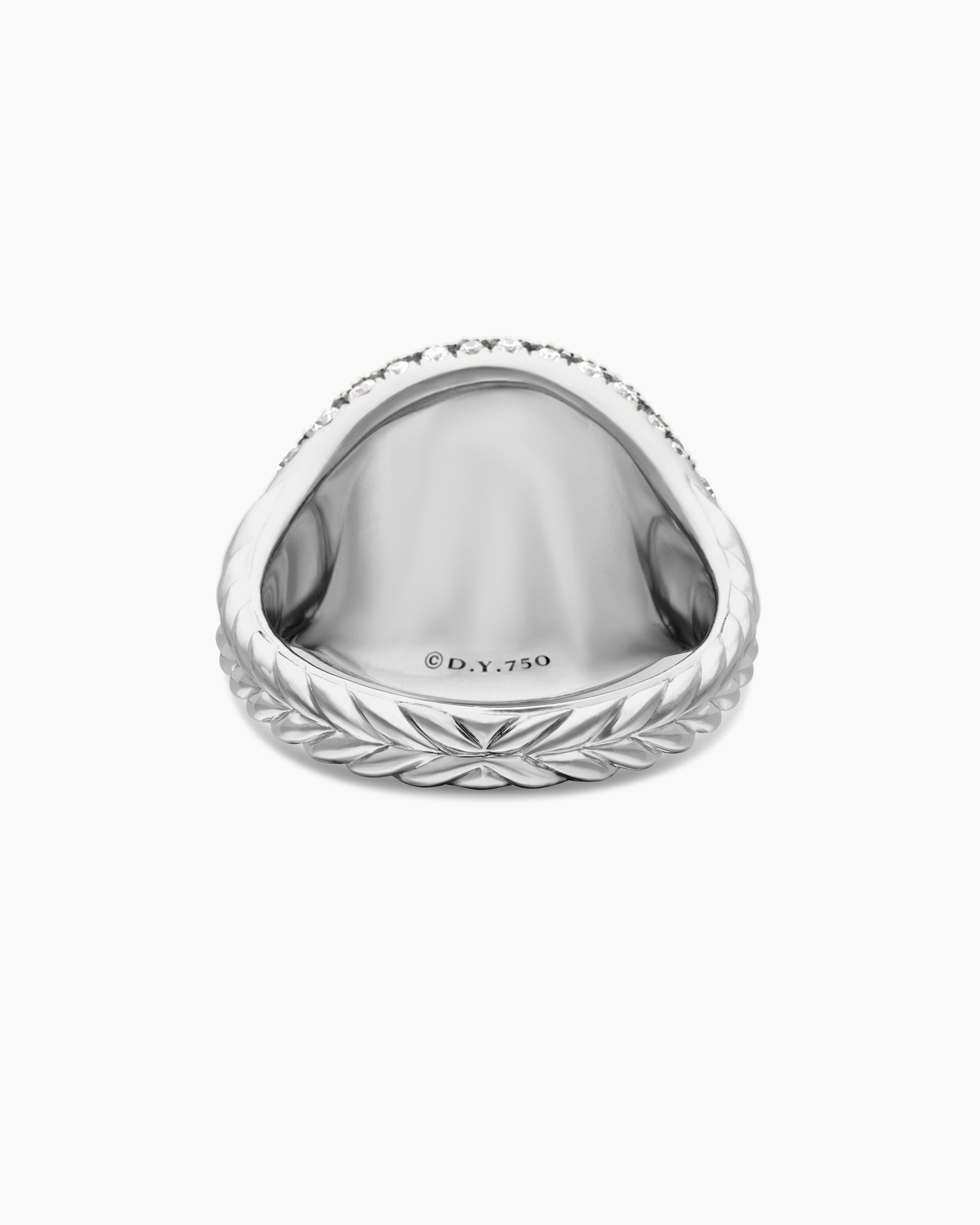 Pavé Pinky Ring in 18K White Gold with Diamonds, 13mm - Image 6
