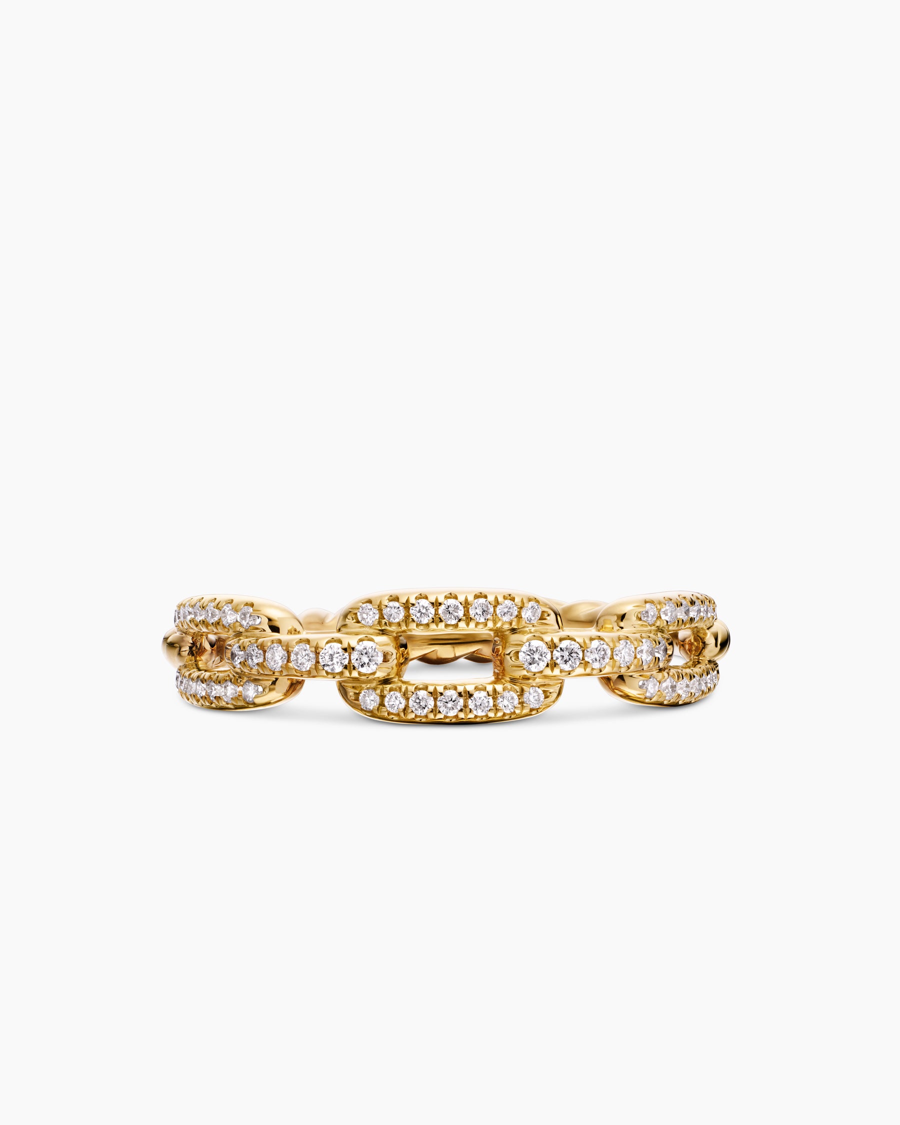 Stax Chain Link Ring in 18K Yellow Gold with Diamonds, 4.5mm - Image 4