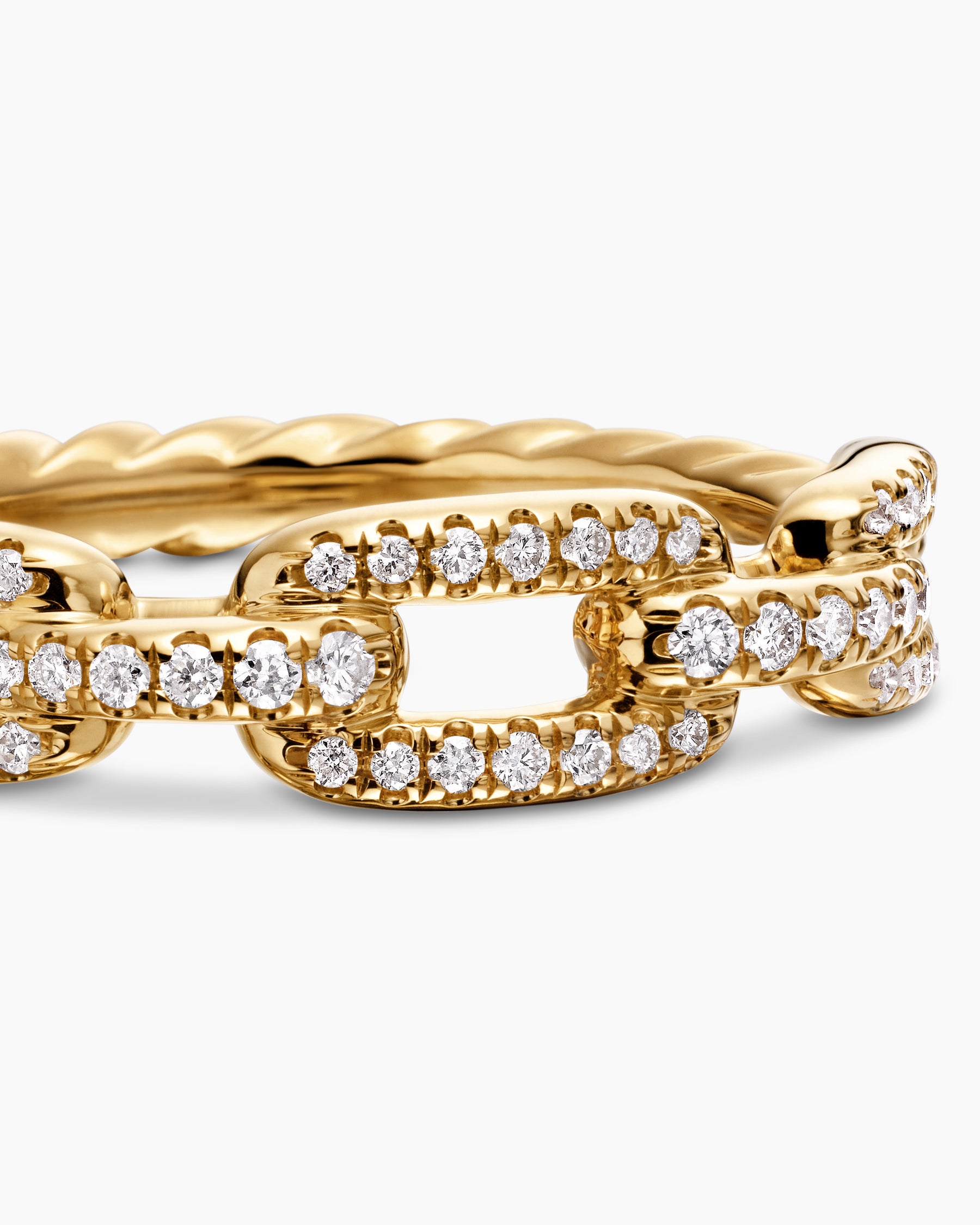 Stax Chain Link Ring in 18K Yellow Gold with Diamonds, 4.5mm - Image 5