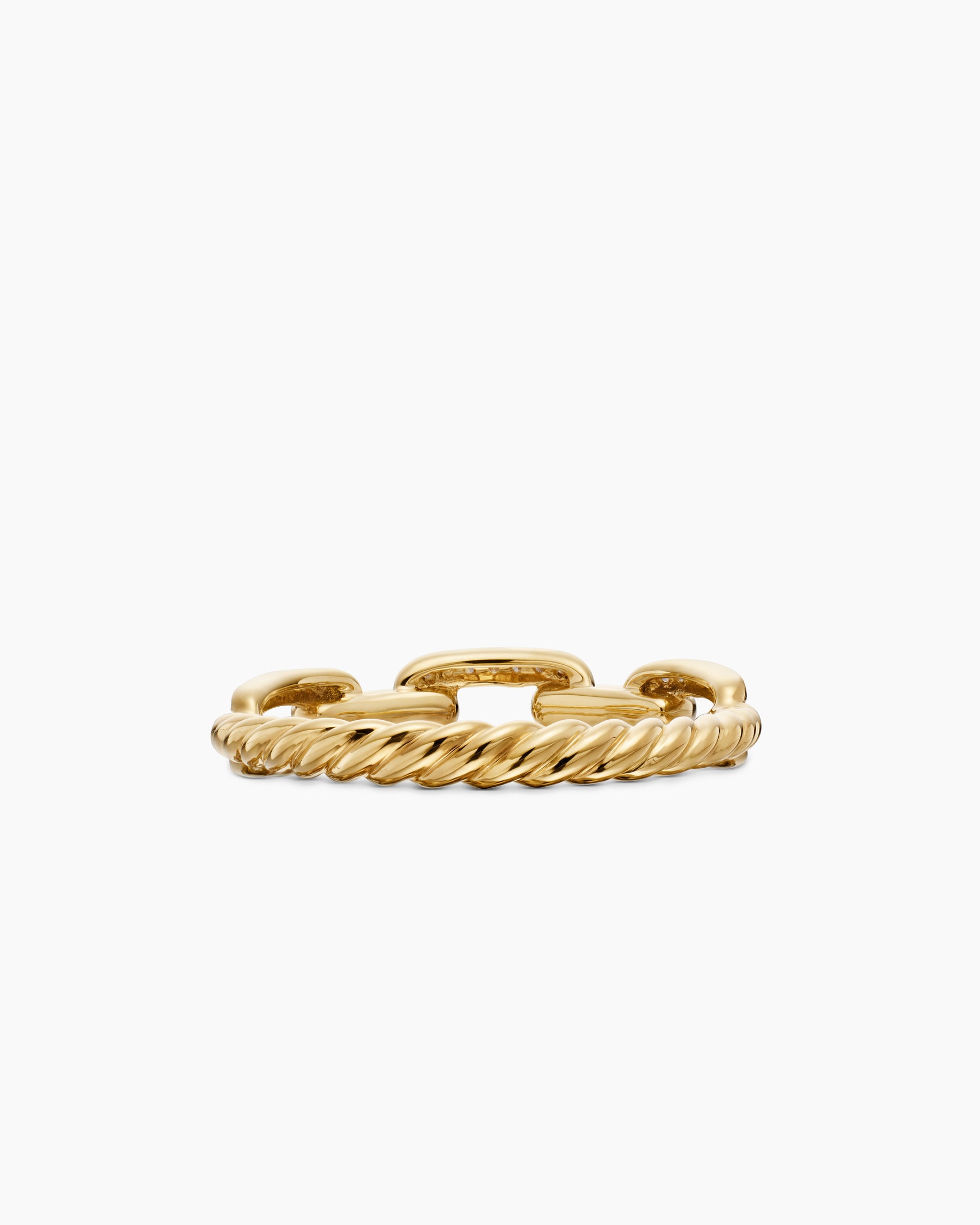 Stax Chain Link Ring in 18K Yellow Gold with Diamonds, 4.5mm - Image 6