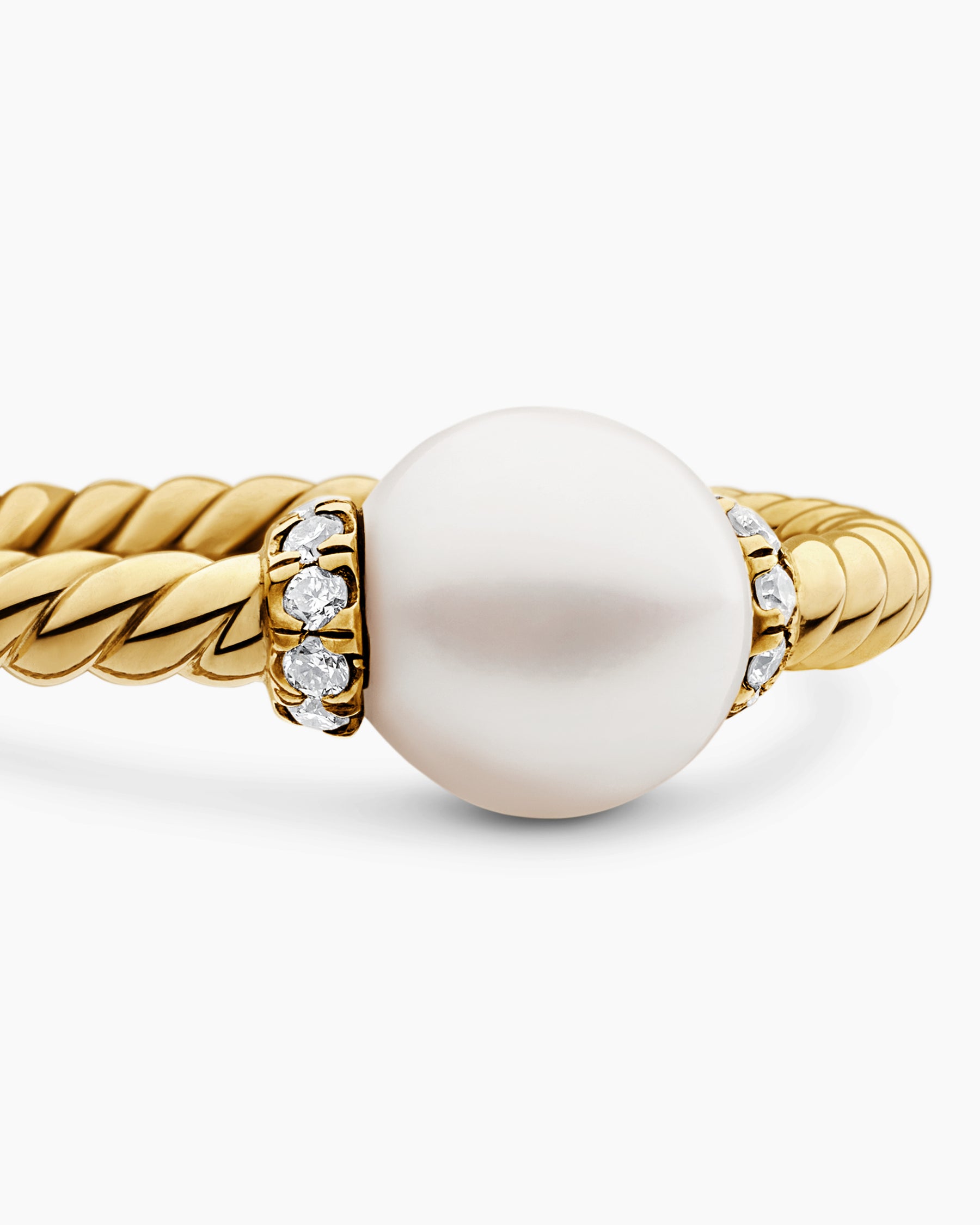 Petite Solari Station Ring in 18K Yellow Gold with Pearl and Diamonds, 2.3mm - Image 5