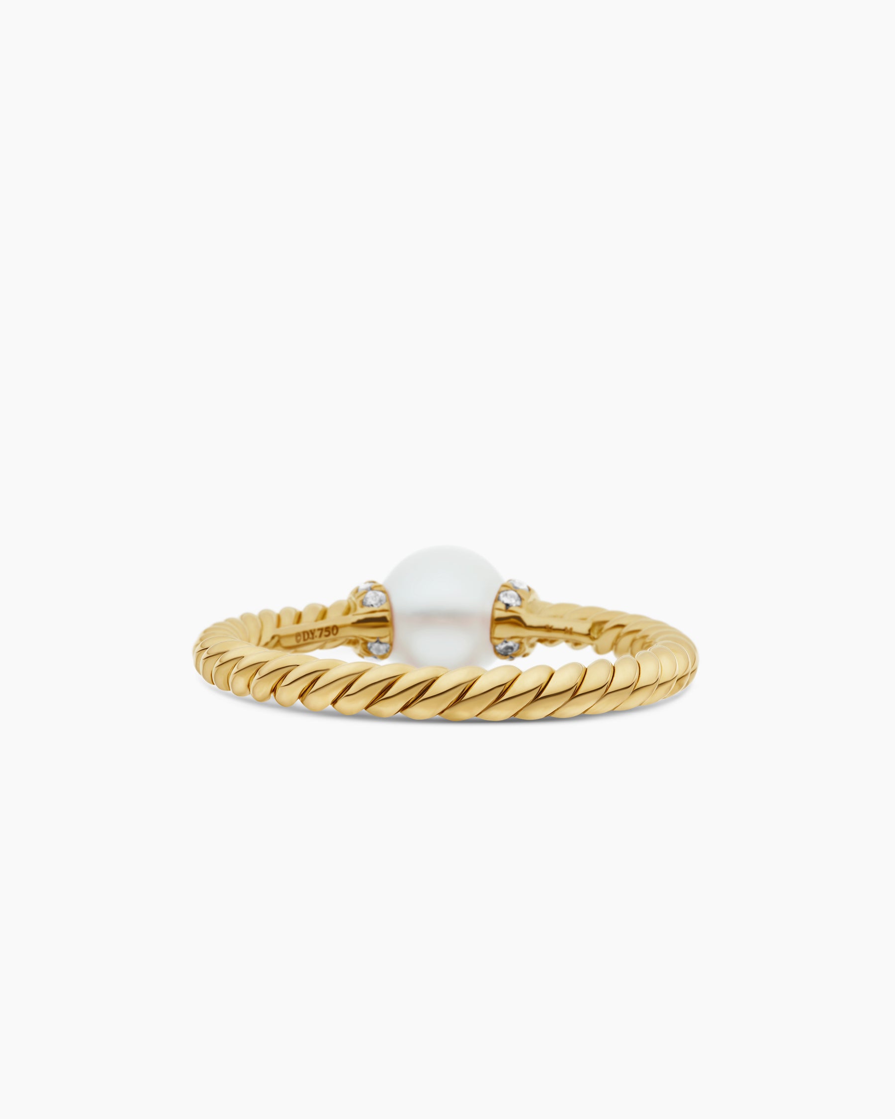 Petite Solari Station Ring in 18K Yellow Gold with Pearl and Diamonds, 2.3mm - Image 6