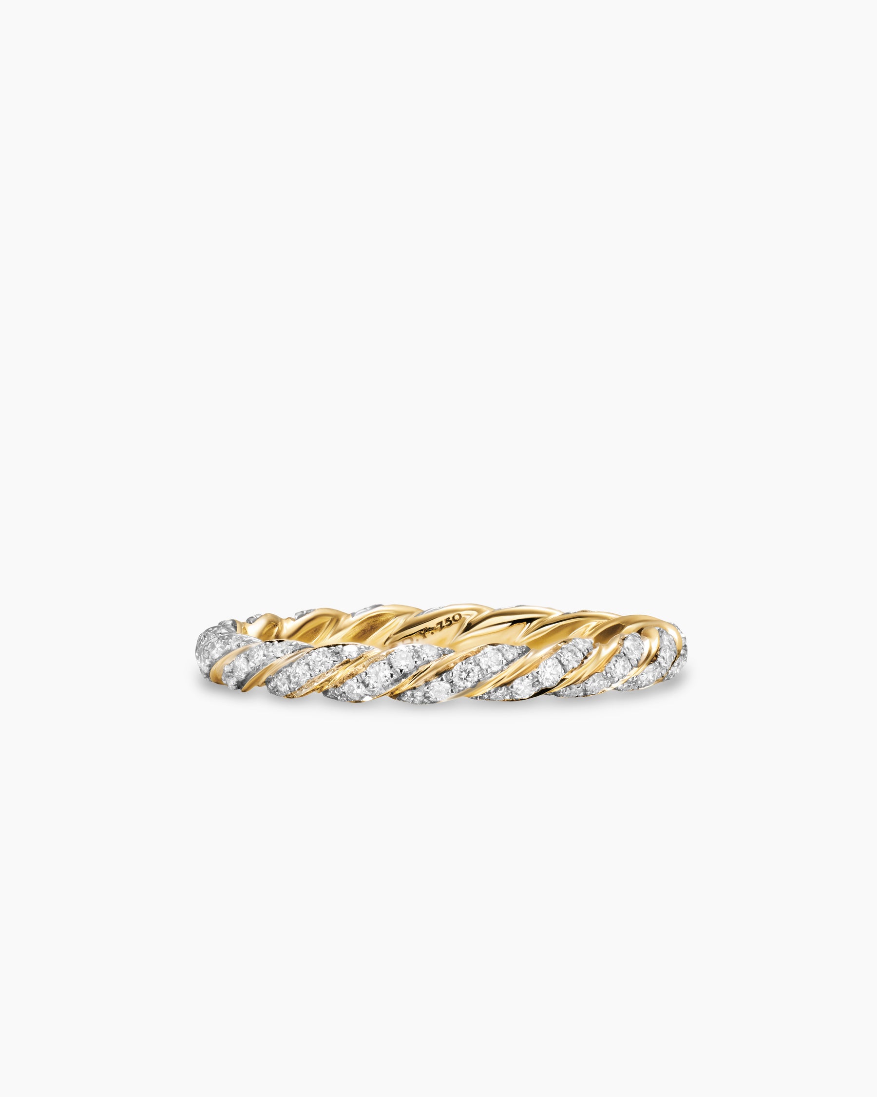 Pavé Petite Band Ring in 18K Yellow Gold with Diamonds, 2.8mm