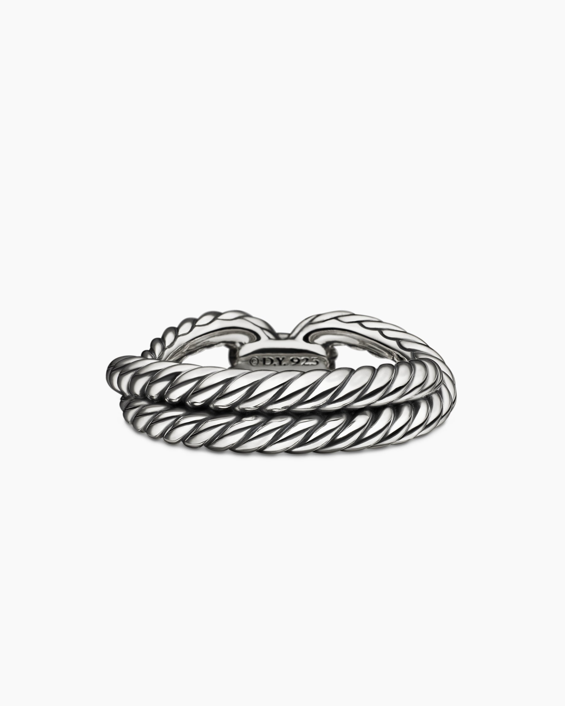 Cable Loop Band Ring in Sterling Silver with Diamonds, 7mm - Image 6