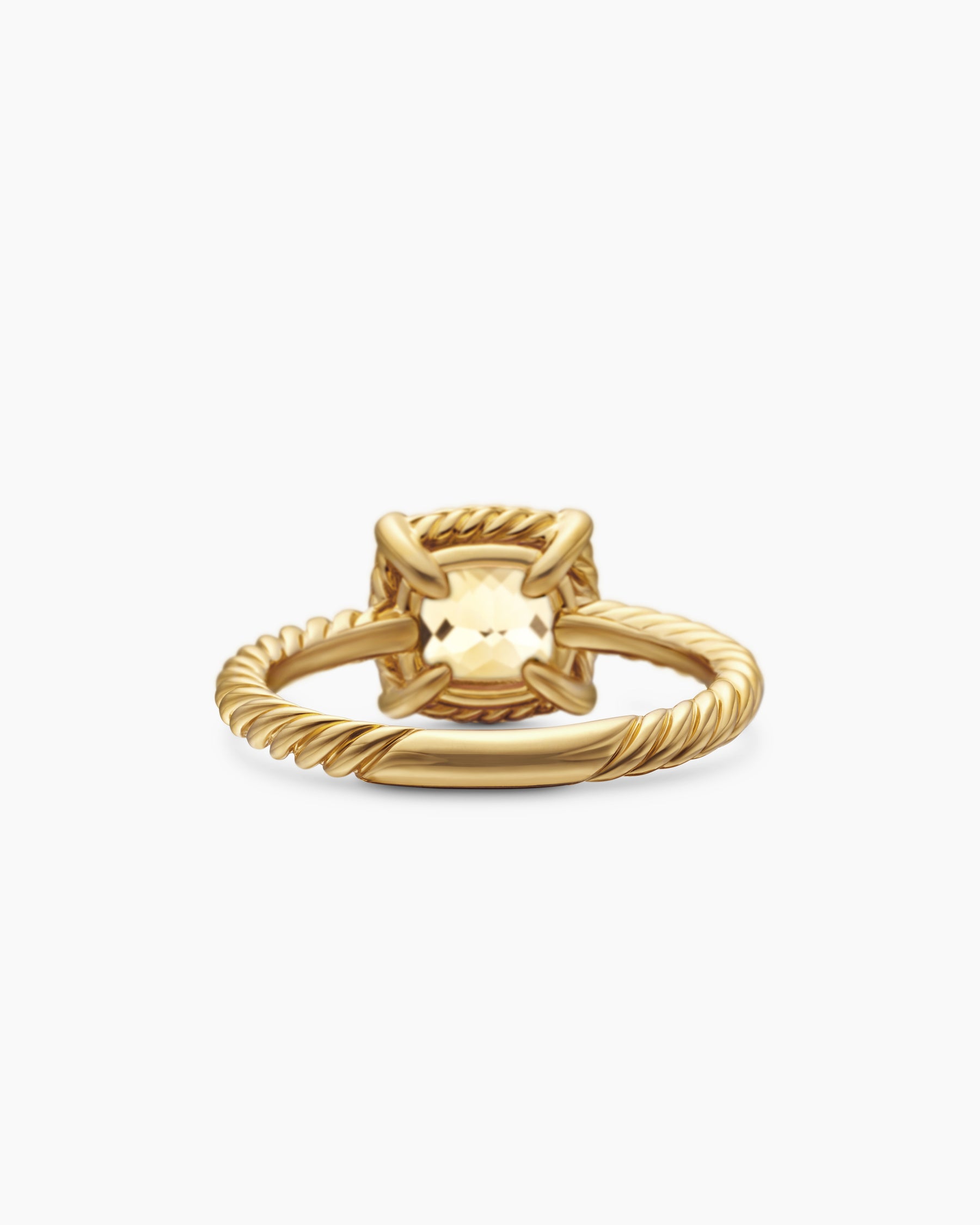 Petite Chatelaine Pavé Bezel Ring in 18K Yellow Gold with Champagne Citrine and Diamonds, 7mm - Image 6