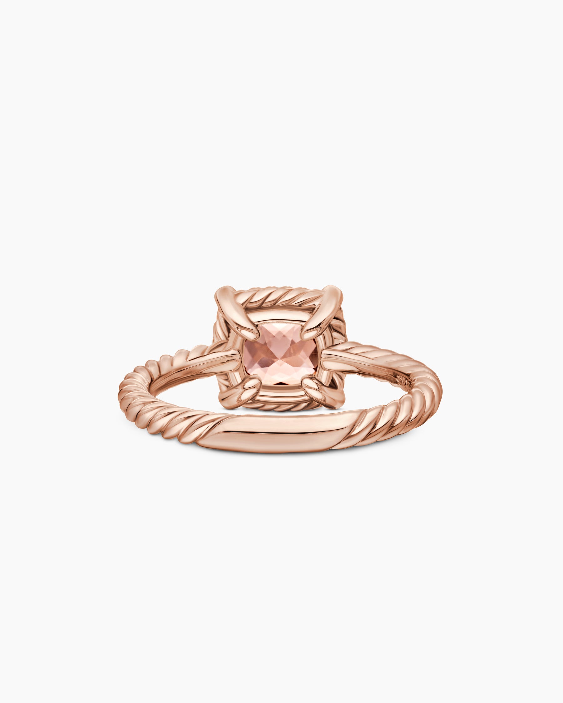Petite Chatelaine Pavé Bezel Ring in 18K Rose Gold with Morganite and Diamonds, 7mm - Image 6