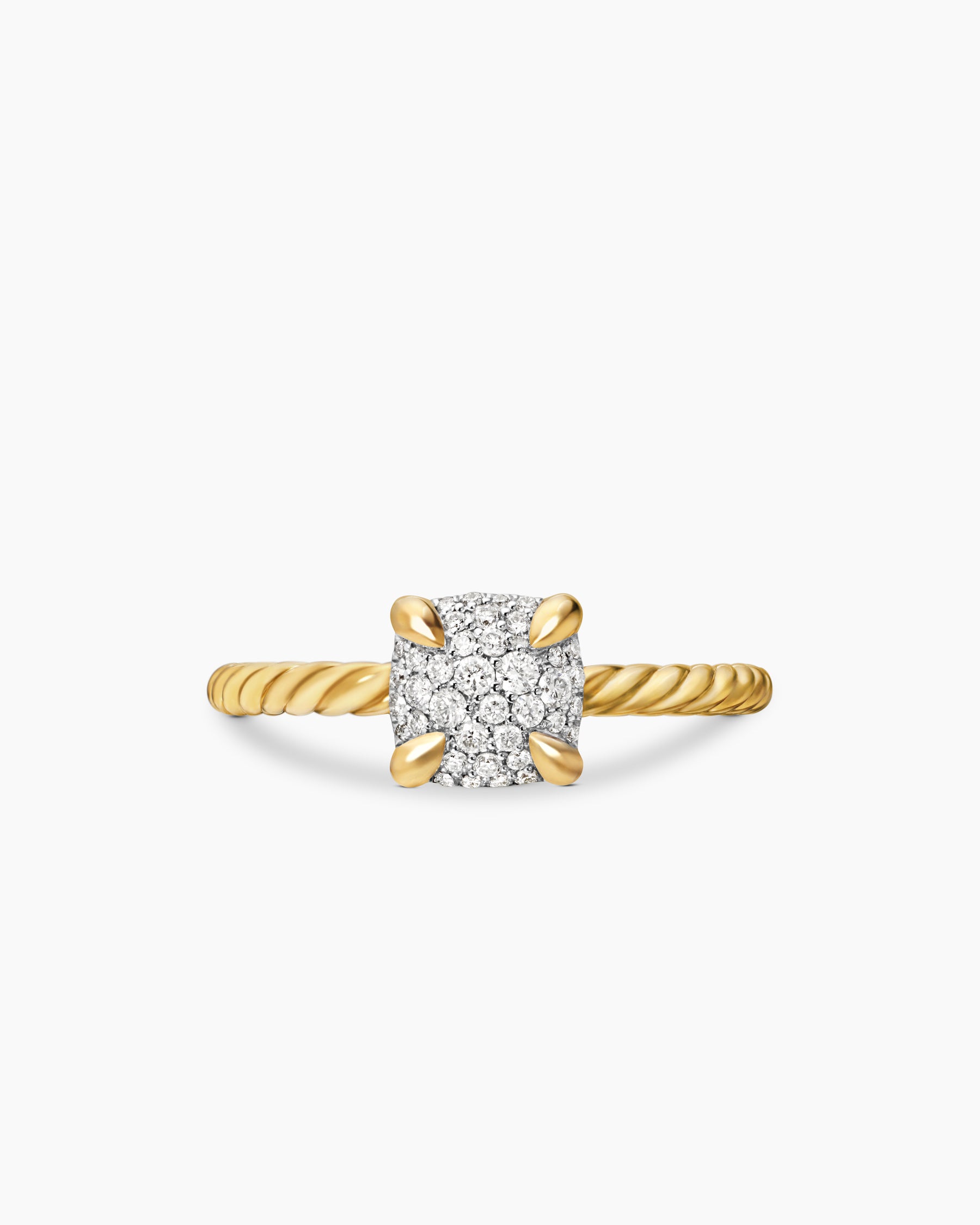 Petite Chatelaine Ring in 18K Yellow Gold with Pavé Diamonds, 7mm - Image 4