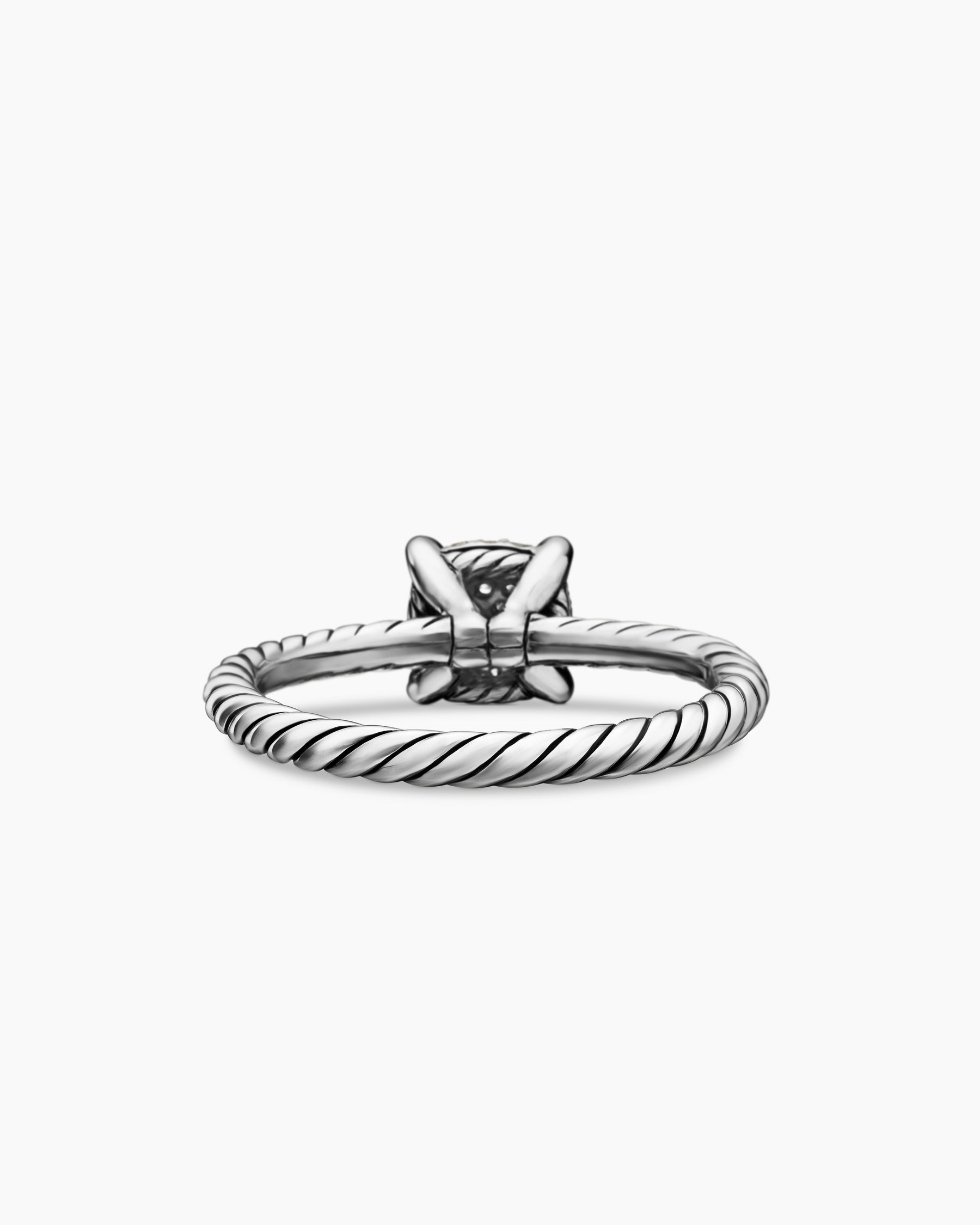 Petite Chatelaine Ring in Sterling Silver with Pavé Diamonds, 7mm - Image 6