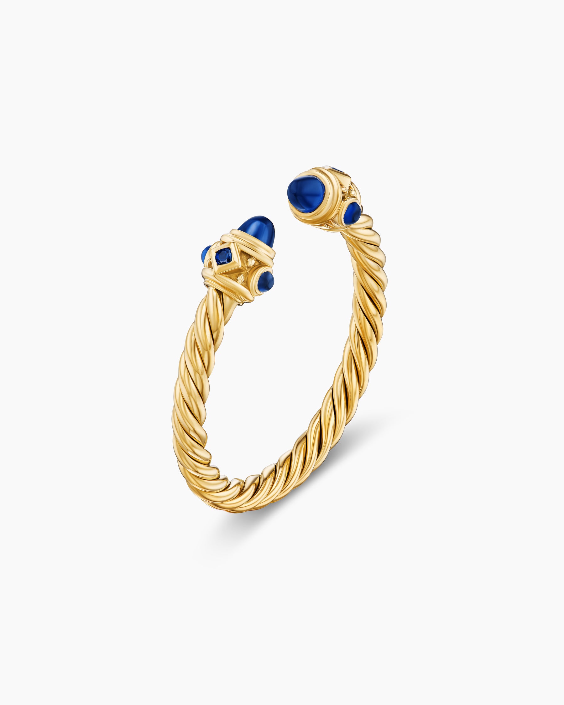 Renaissance Ring in 18K Yellow Gold with Blue Sapphires, 2.3mm - Image 3