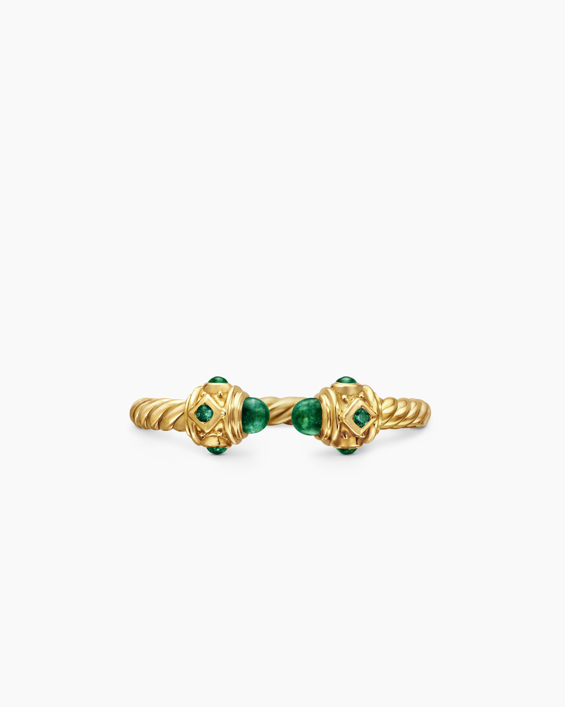 Renaissance Ring in 18K Yellow Gold with Emeralds, 2.3mm - Image 4