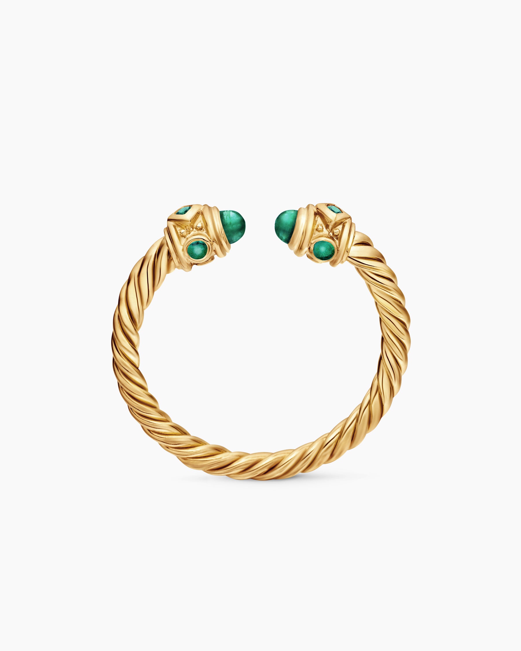 Renaissance Ring in 18K Yellow Gold with Emeralds, 2.3mm - Image 5