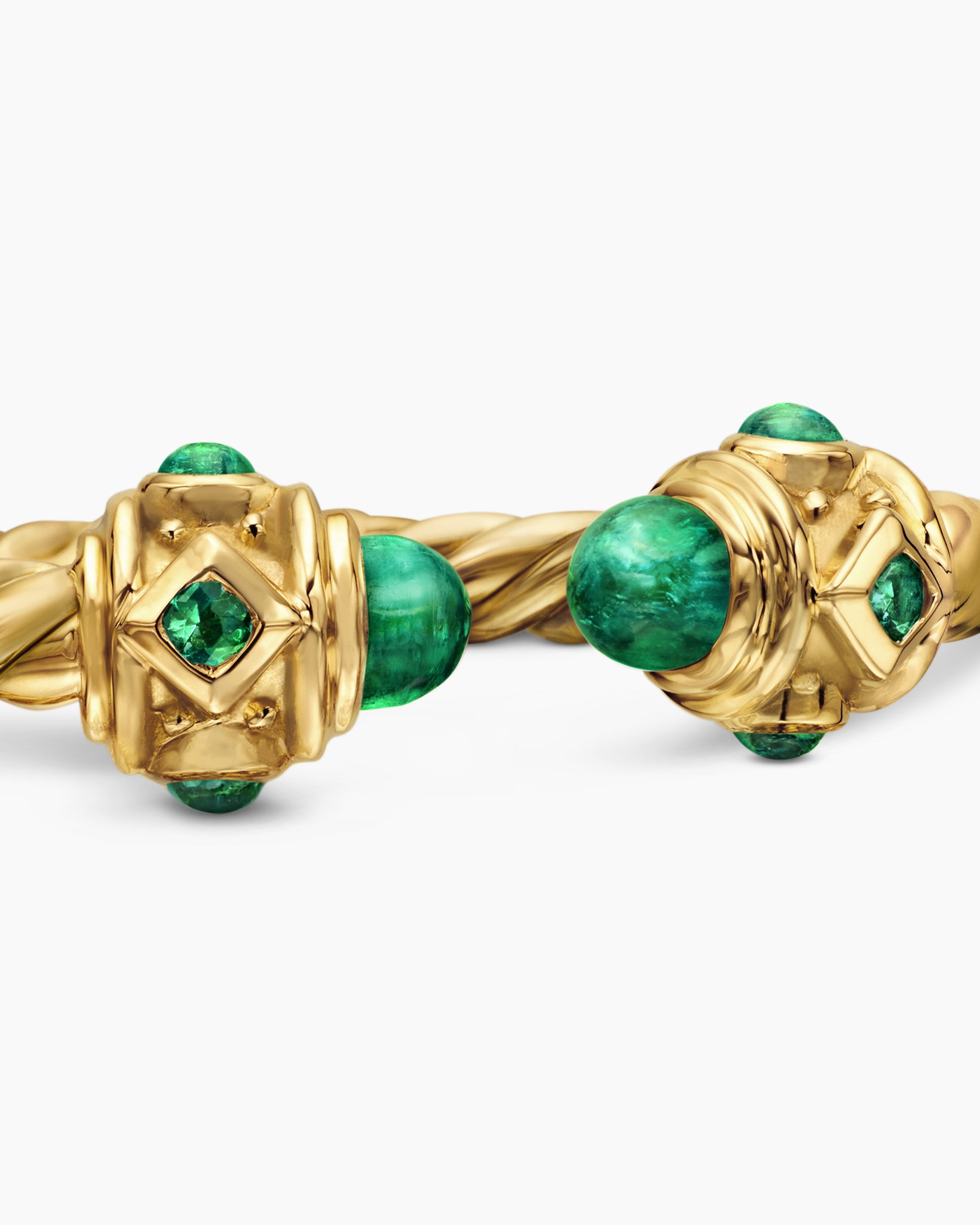 Renaissance Ring in 18K Yellow Gold with Emeralds, 2.3mm - Image 7