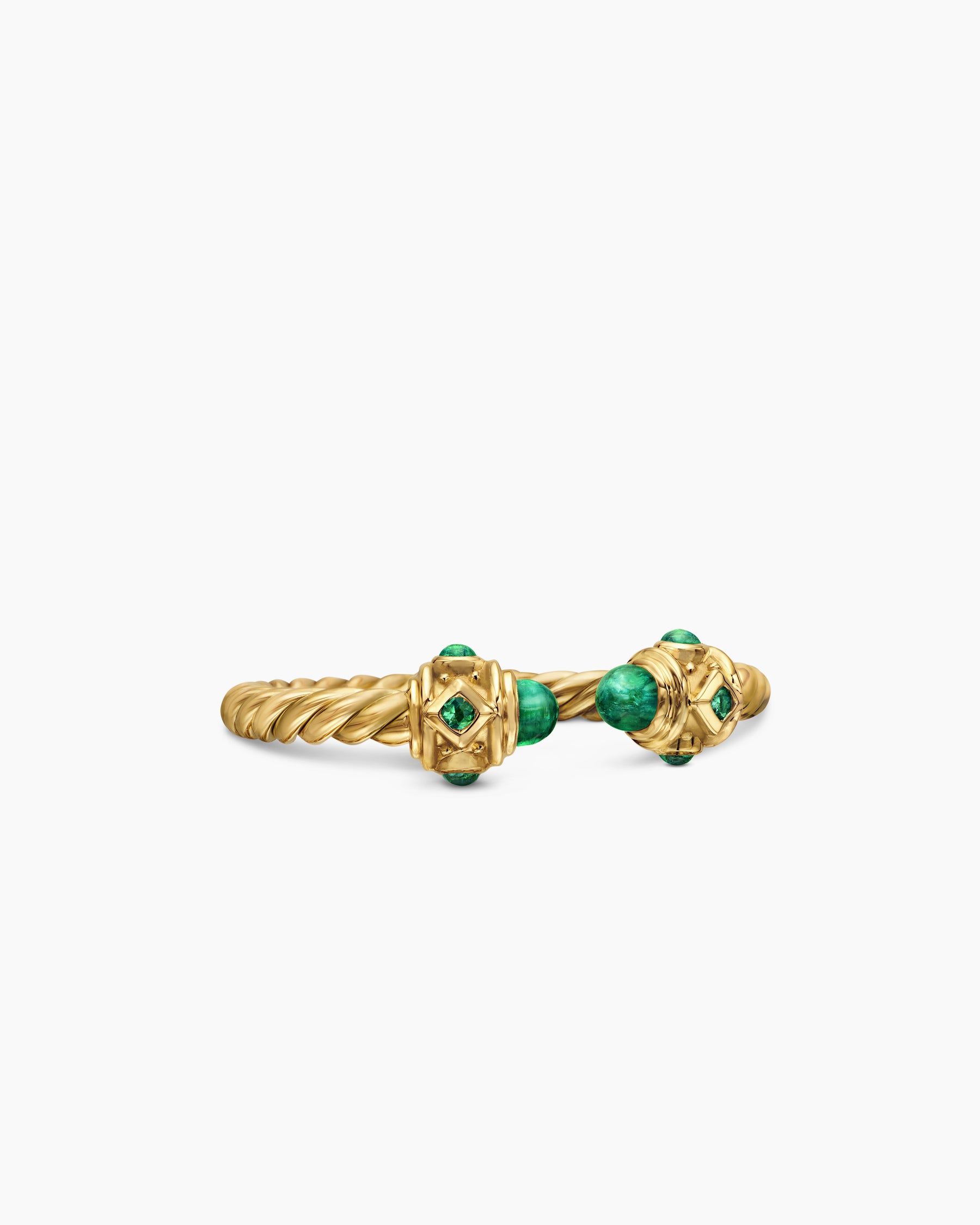 Renaissance Ring in 18K Yellow Gold with Emeralds, 2.3mm