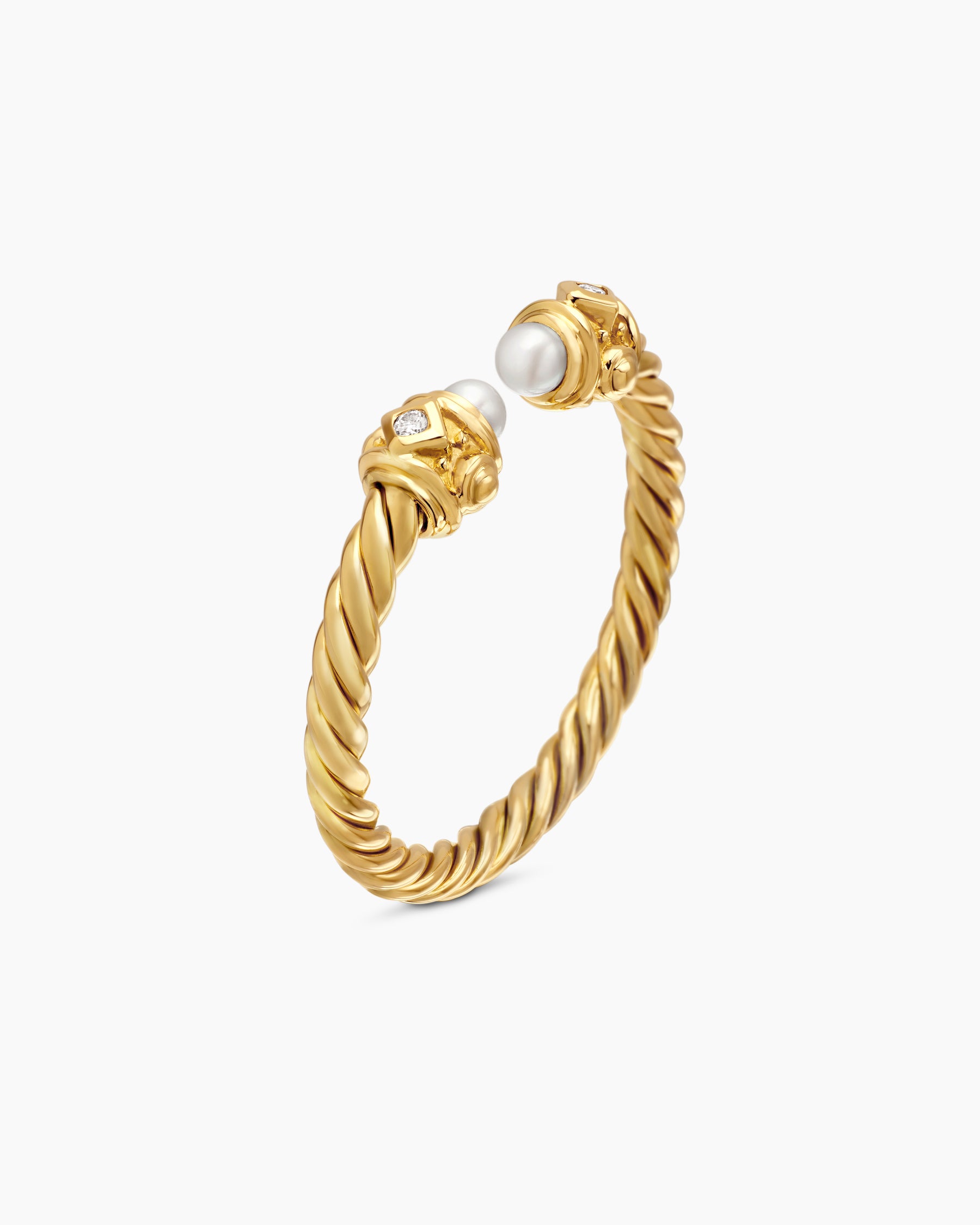 Renaissance Ring in 18K Yellow Gold with Pearls and Diamonds, 2.3mm - Image 3