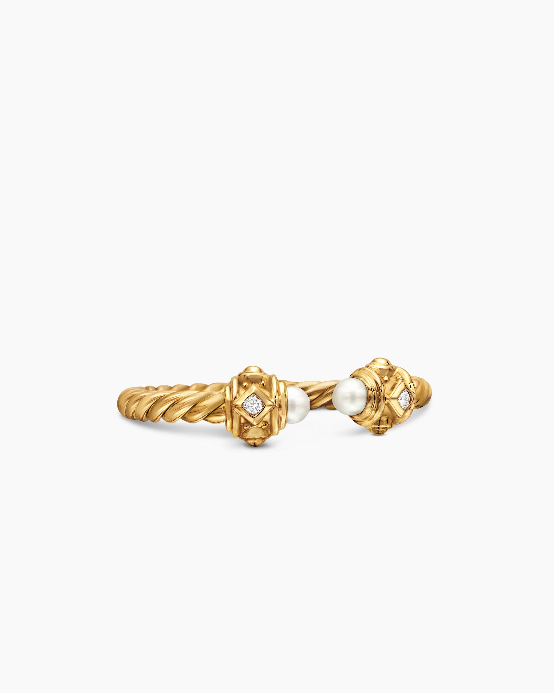 Renaissance Ring in 18K Yellow Gold with Pearls and Diamonds, 2.3mm