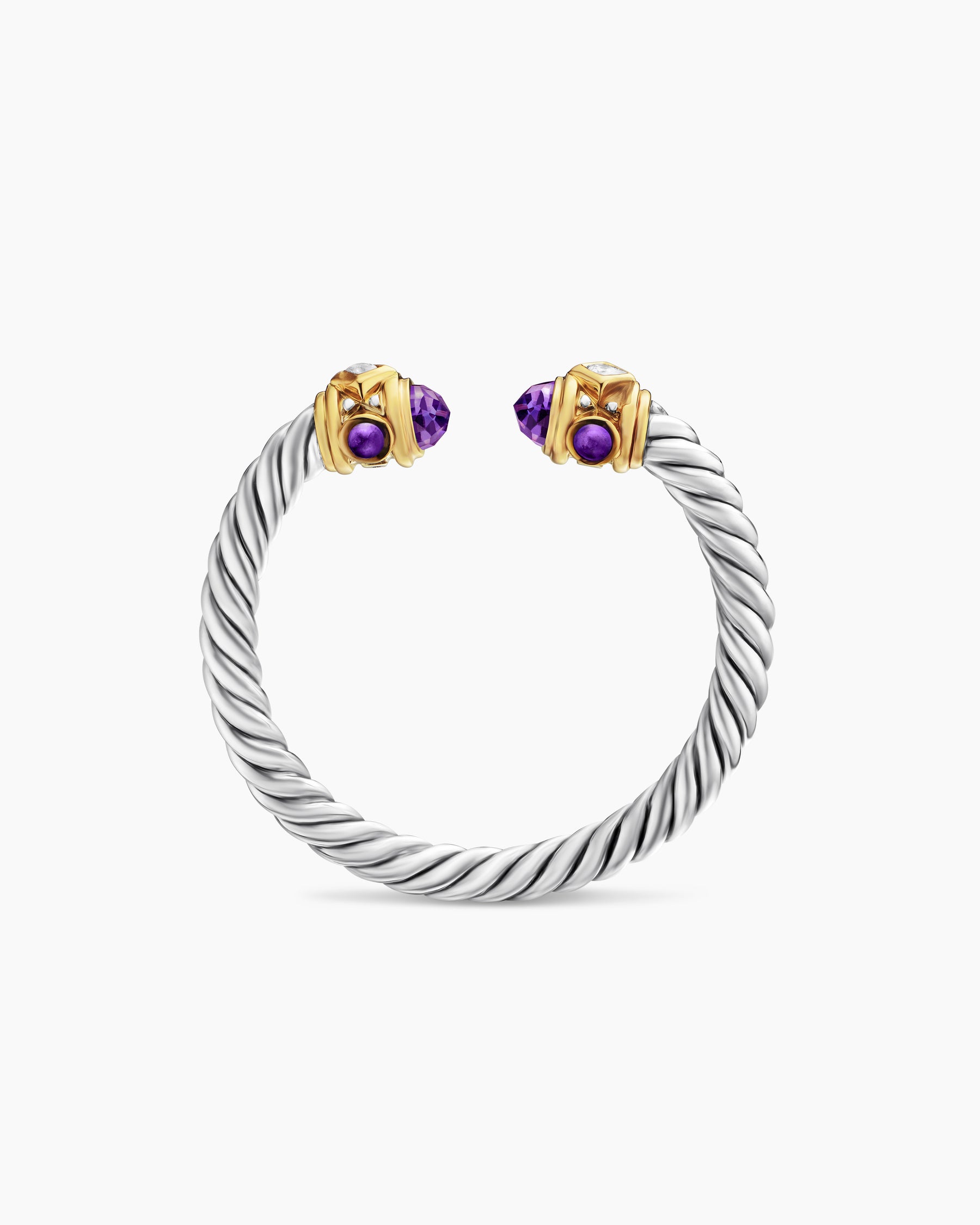 Renaissance Ring in Sterling Silver with 14K Yellow Gold, Amethyst and Diamonds, 2.3mm - Image 5