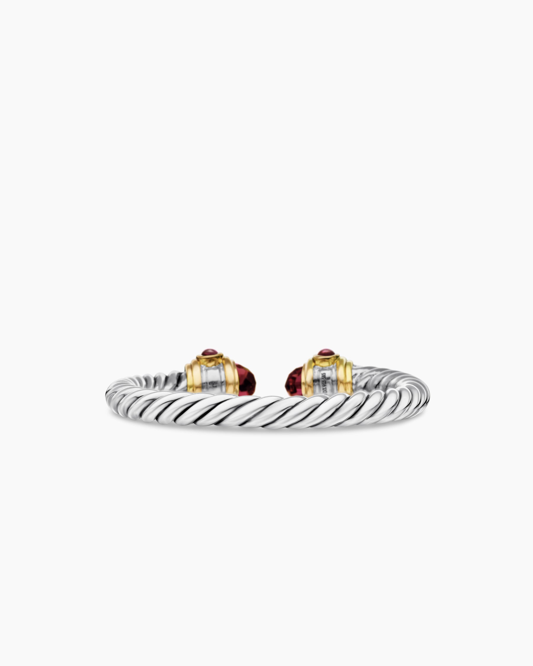Renaissance Ring in Sterling Silver with 14K Yellow Gold, Rhodolite Garnet and Diamonds, 2.3mm - Image 6