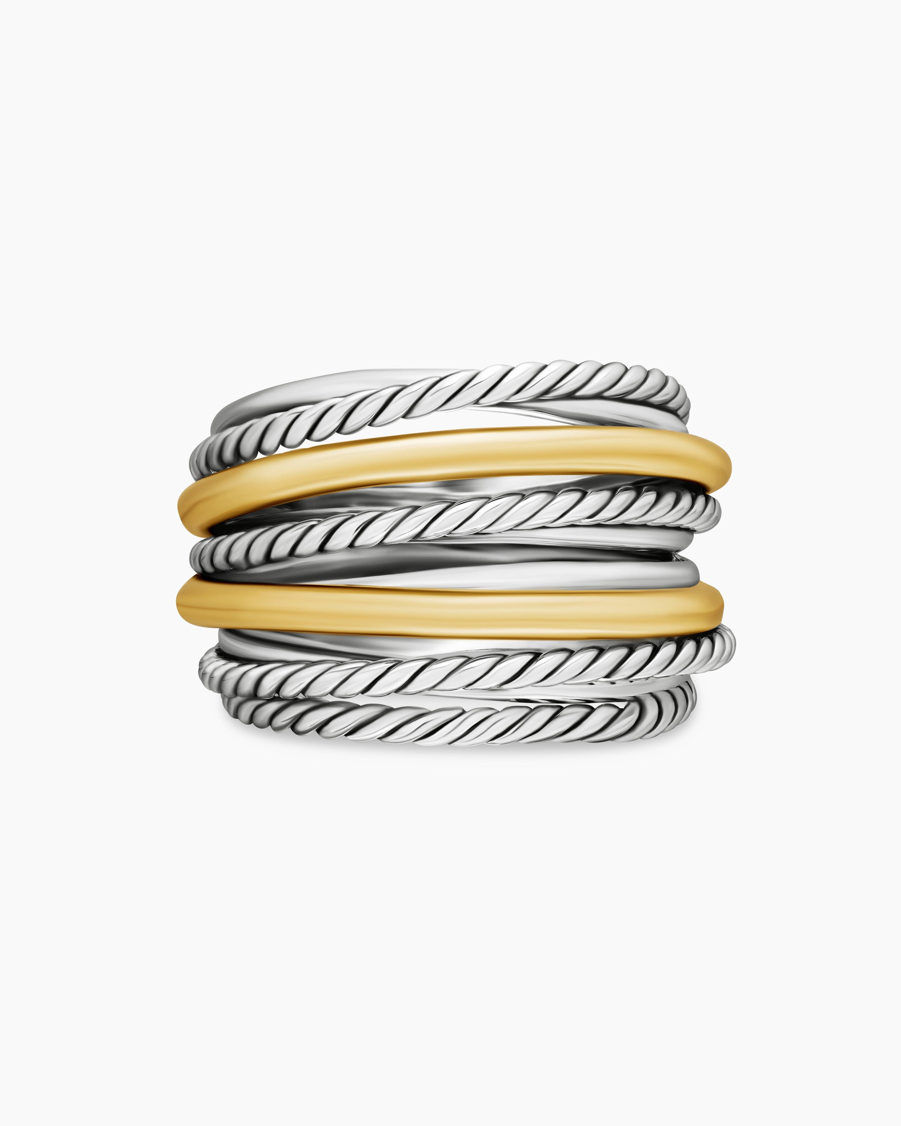 Crossover Ring in Sterling Silver with 18K Yellow Gold, 17.8mm - Image 4
