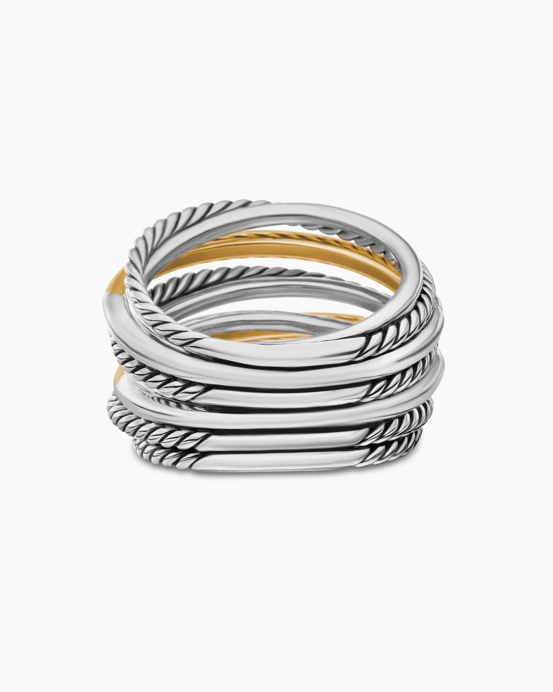 Crossover Ring in Sterling Silver with 18K Yellow Gold, 17.8mm - Image 6