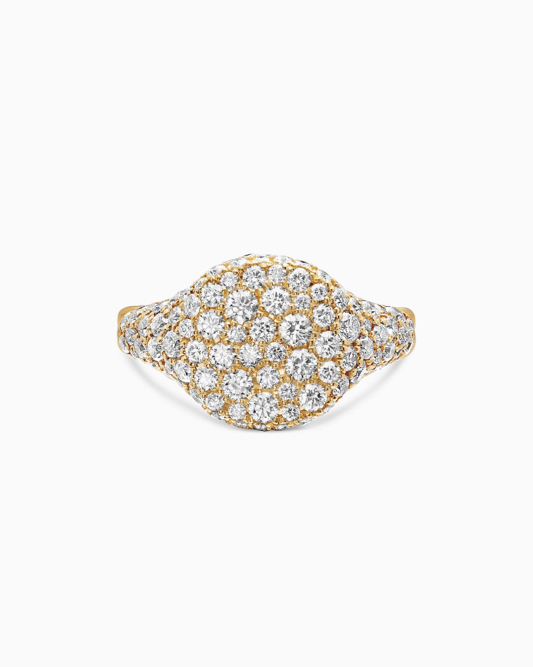 Pavé Pinky Ring in 18K Yellow Gold with Diamonds, 10mm - Image 4