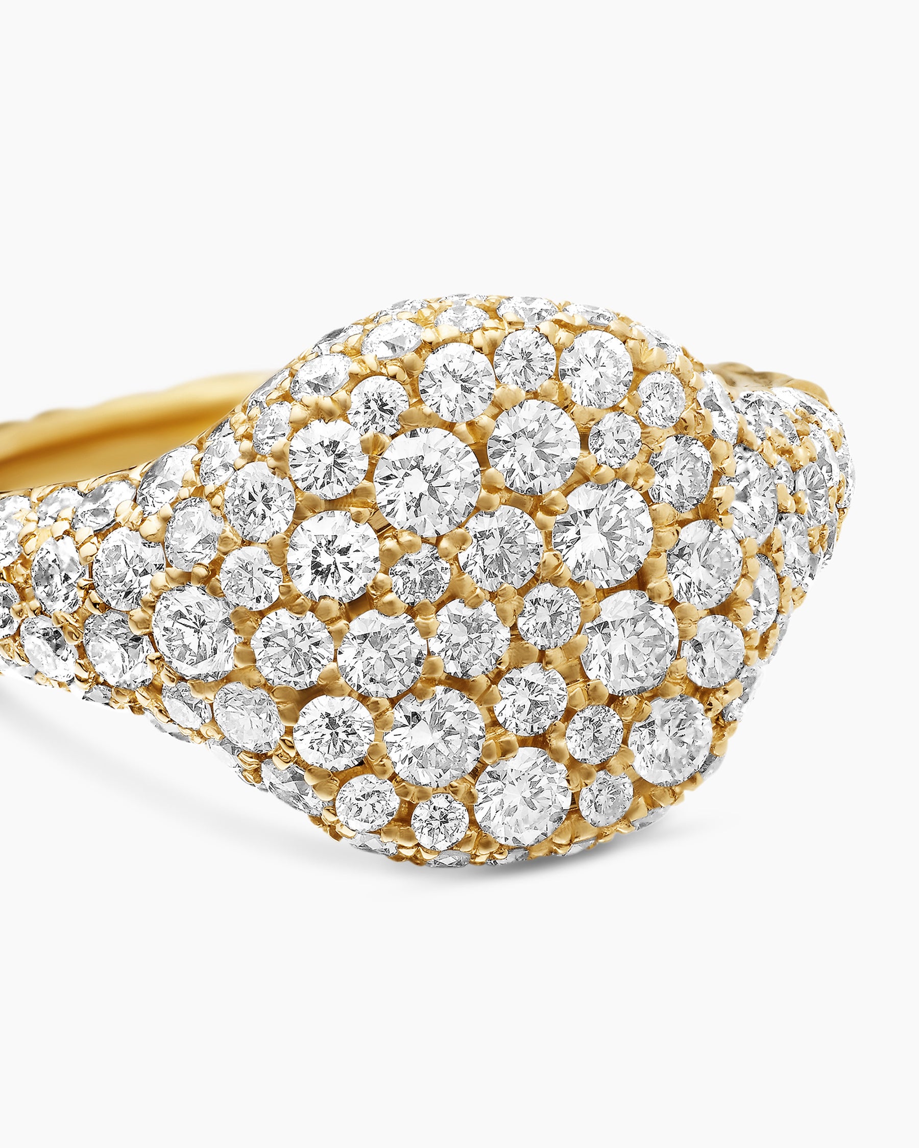 Pavé Pinky Ring in 18K Yellow Gold with Diamonds, 10mm - Image 5
