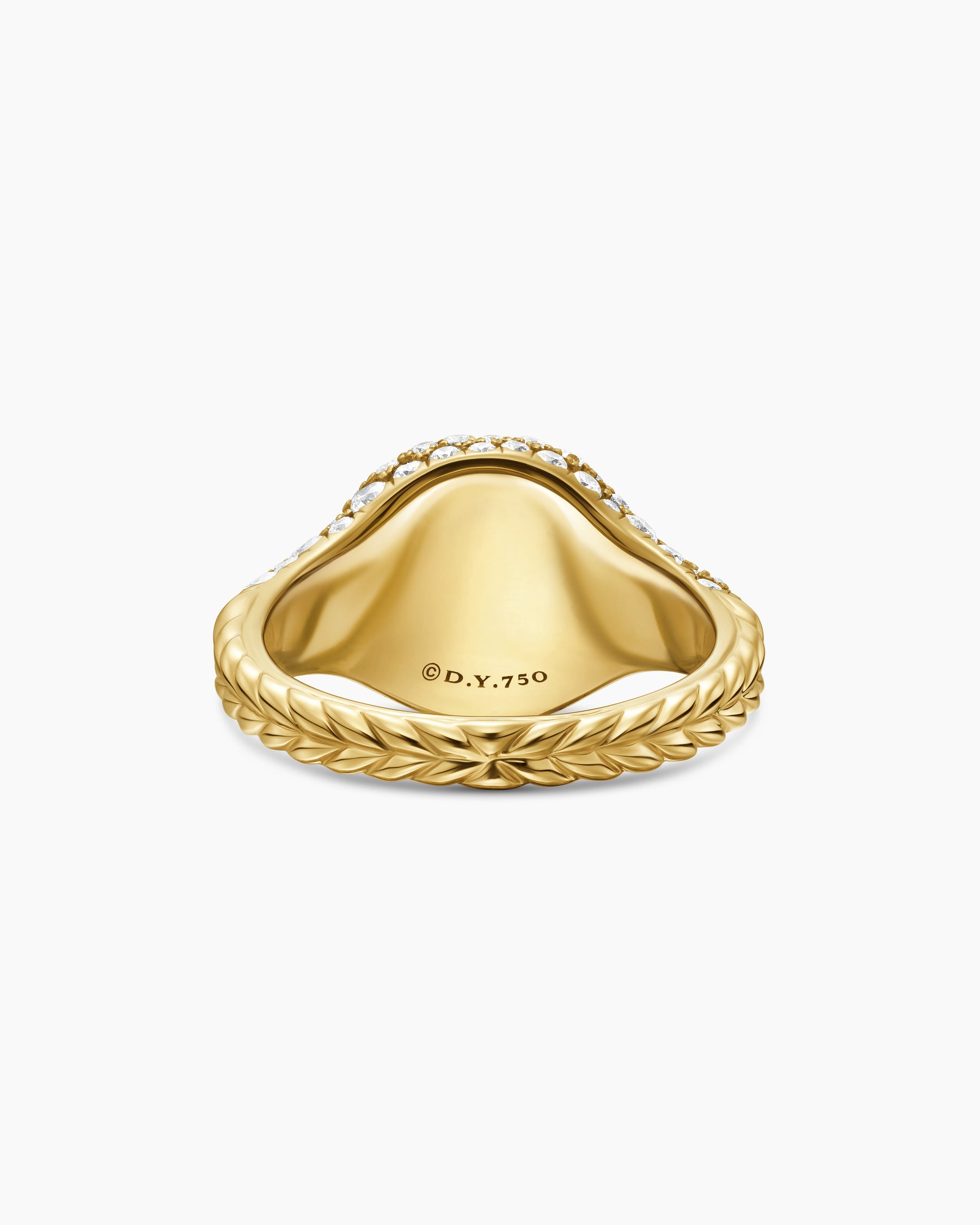 Pavé Pinky Ring in 18K Yellow Gold with Diamonds, 10mm - Image 6