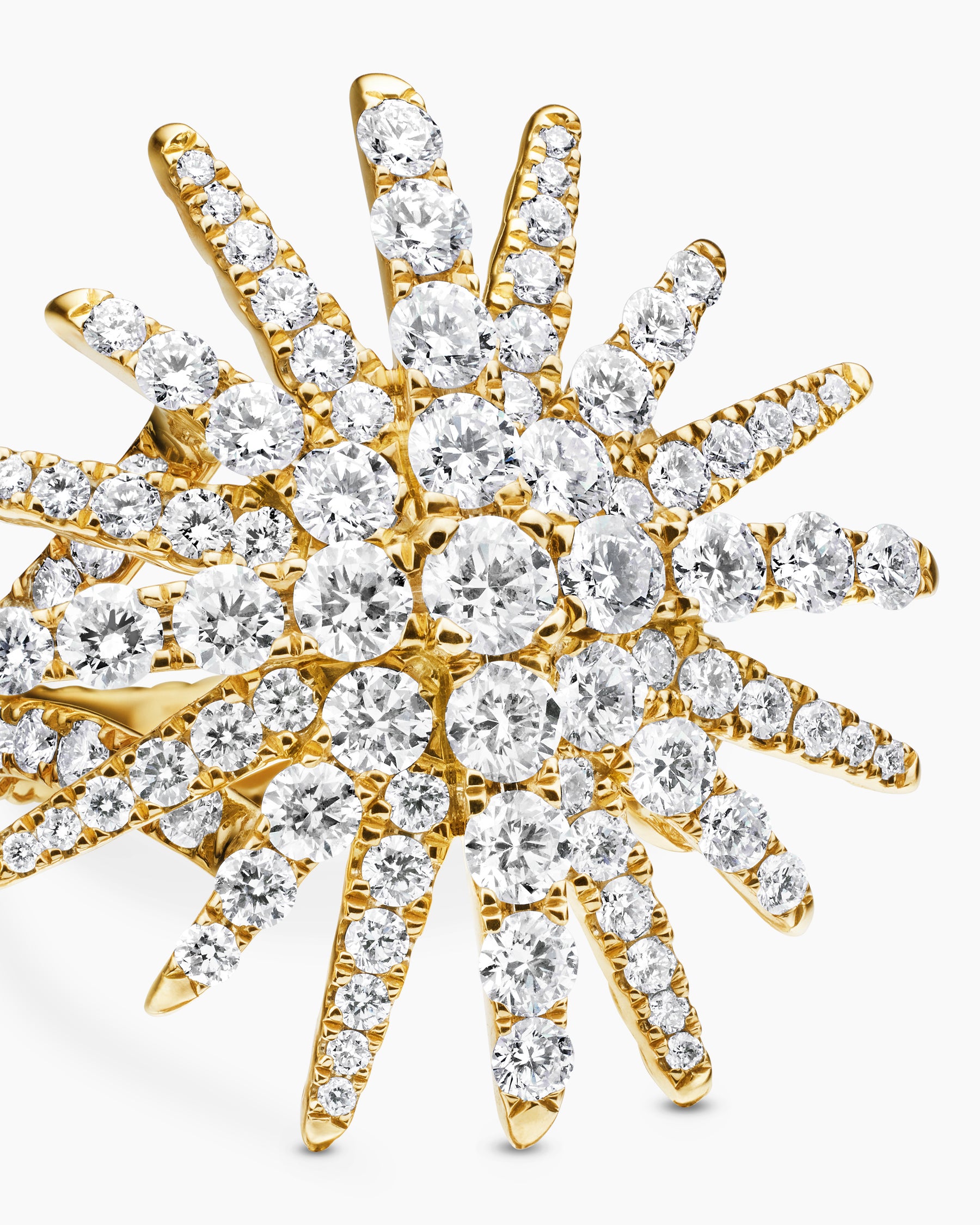 Starburst Ring in 18K Yellow Gold with Diamonds, 28mm - Image 5