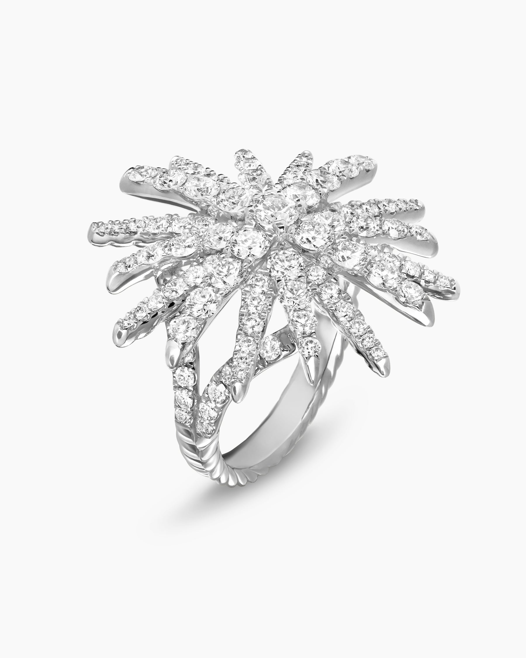 Starburst Ring in 18K White Gold with Diamonds, 28mm - Image 3