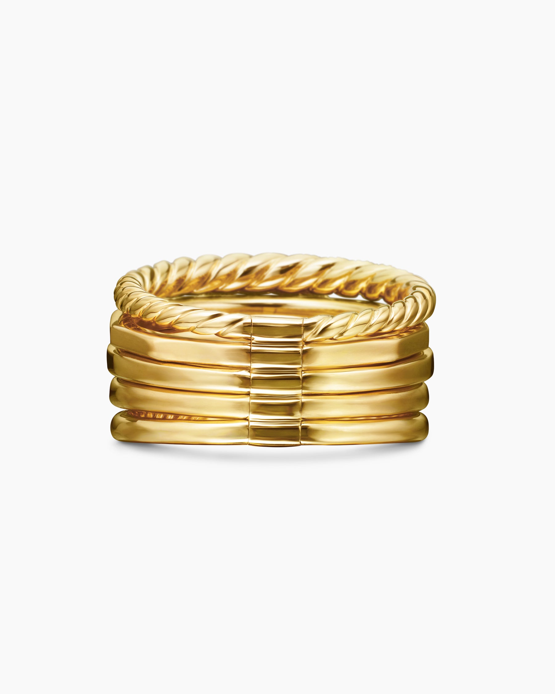 Stax Statement Ring in 18K Yellow Gold with Tanzanite and Diamonds, 14mm - Image 6
