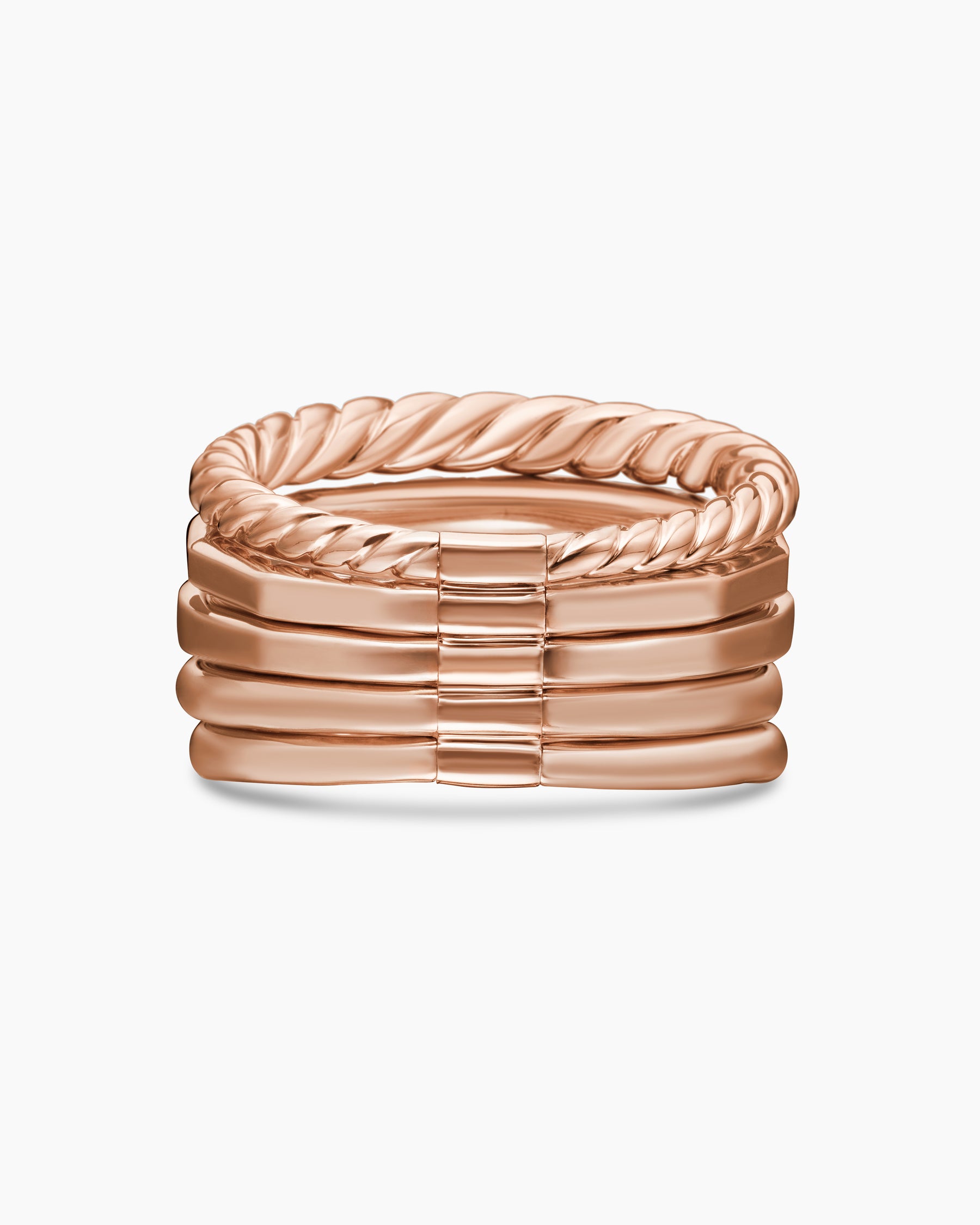 Stax Five Row Ring in 18K Rose Gold with Morganite and Diamonds, 14mm - Image 6