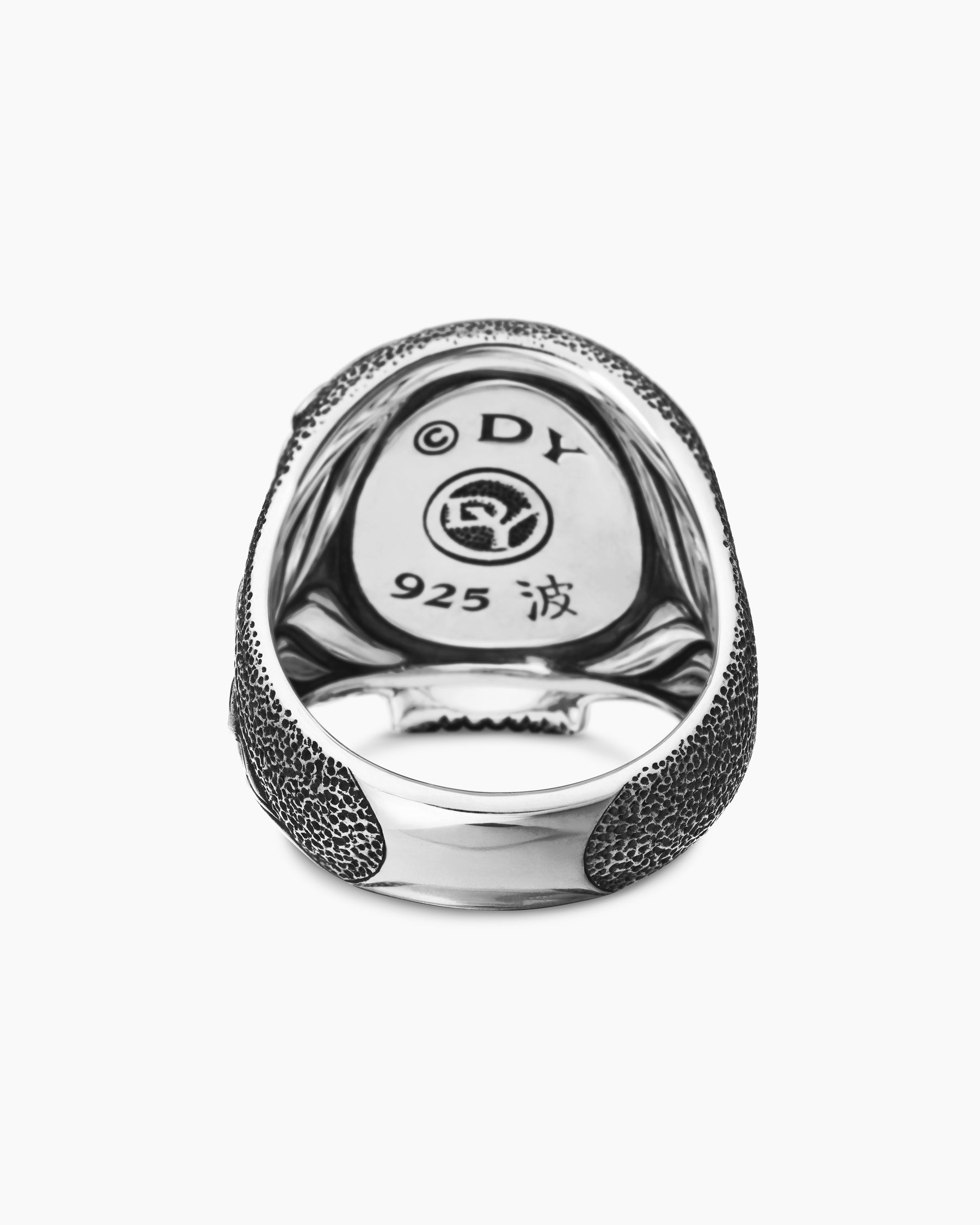Waves Skull Ring in Sterling Silver with Black Diamonds, 24mm - Image 6
