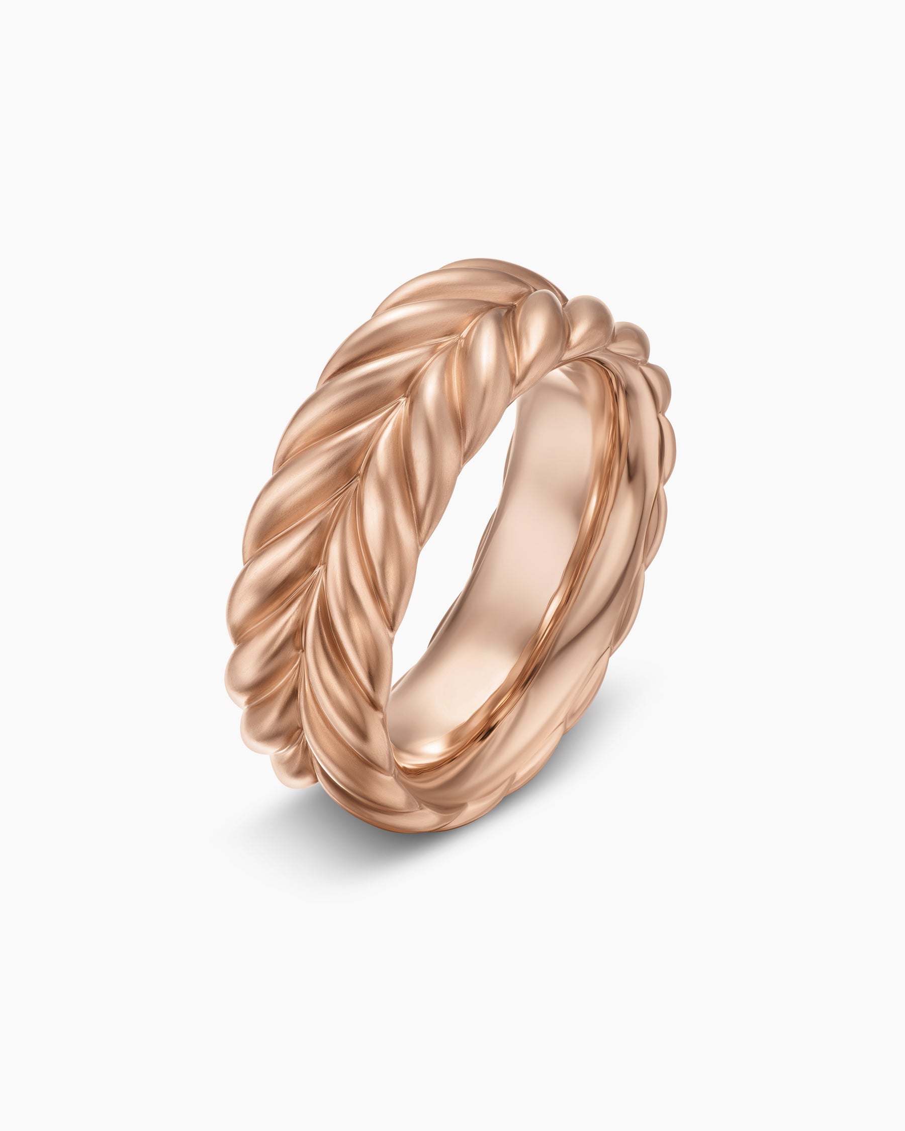 Chevron Band Ring in 18K Rose Gold, 9mm - Image 3