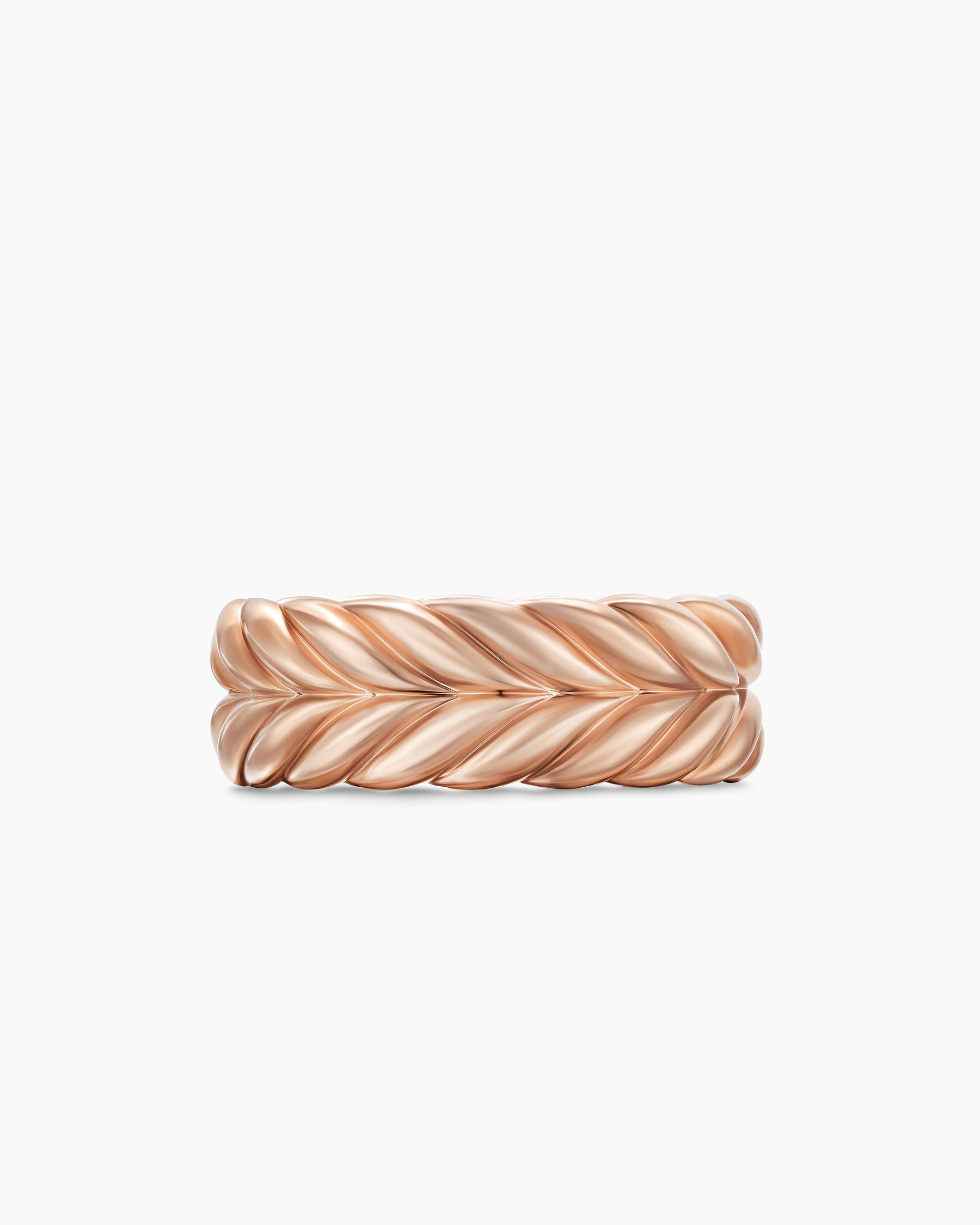 Chevron Band Ring in 18K Rose Gold, 9mm - Image 4